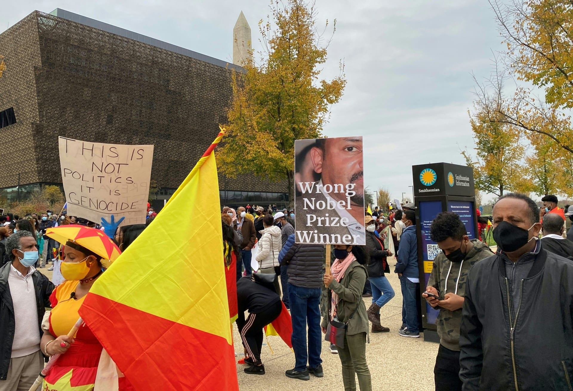 إثيوبيون من تيغراي يتظاهرون ضد الحرب وأبي أحمد في واشنطن