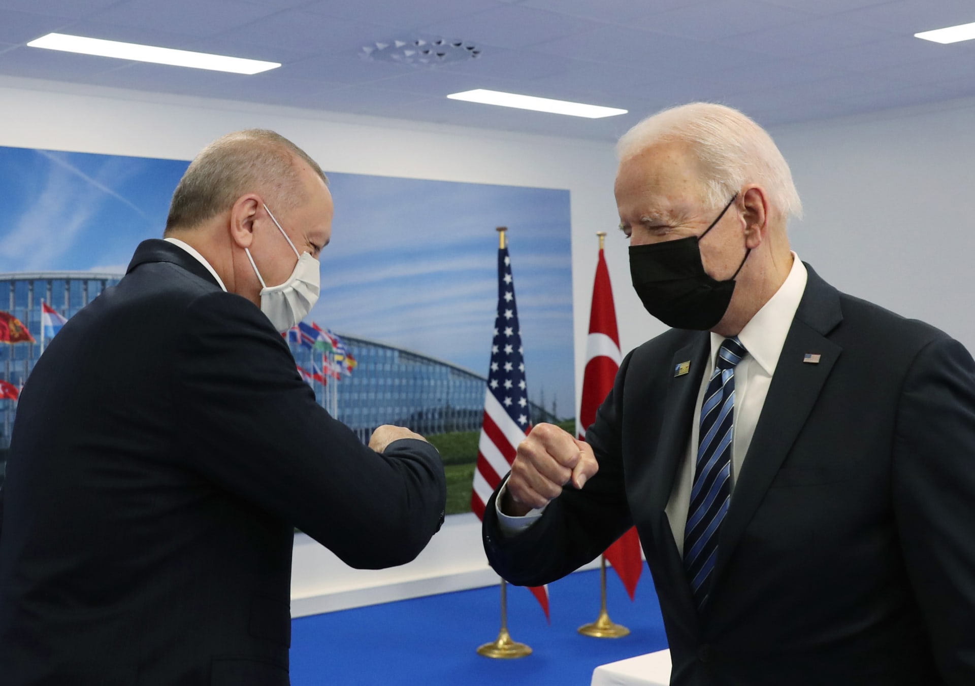  الرئيس الأمريكي جو بايدن ونظيره التركي رجب طيب أردوغان