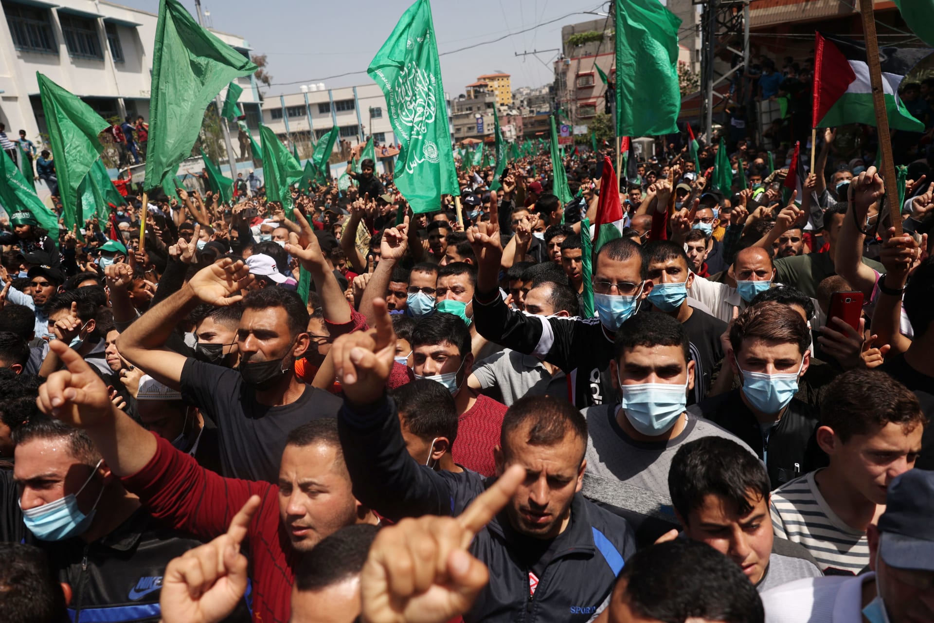 صورة أرشيفية من مظاهرات لحركة حماس 