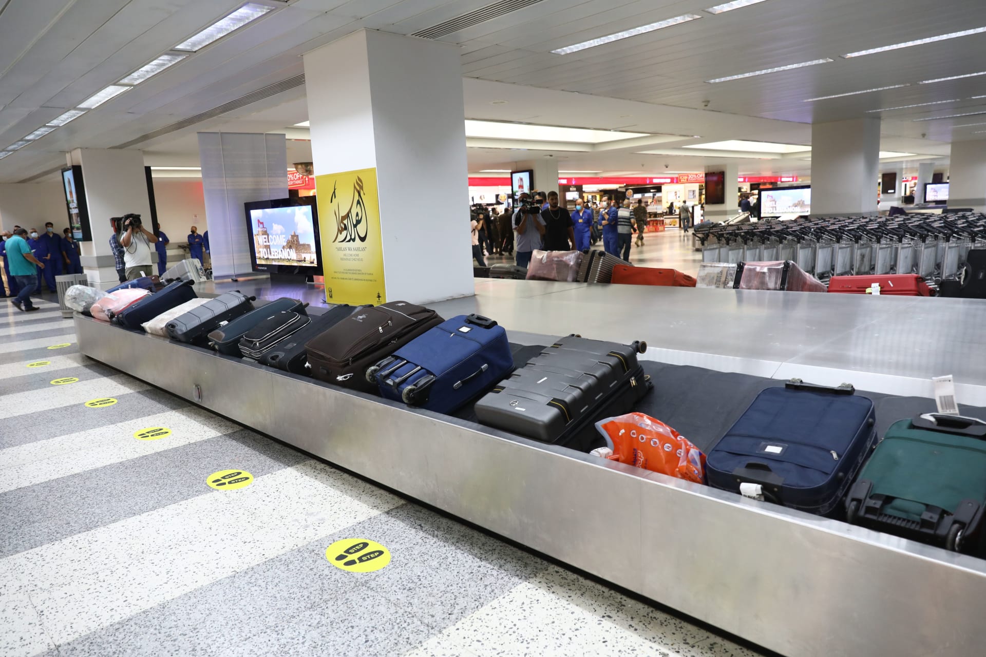 صورة ارشيفية تعبيرية لشريط الحقائب في مطار بيروت 