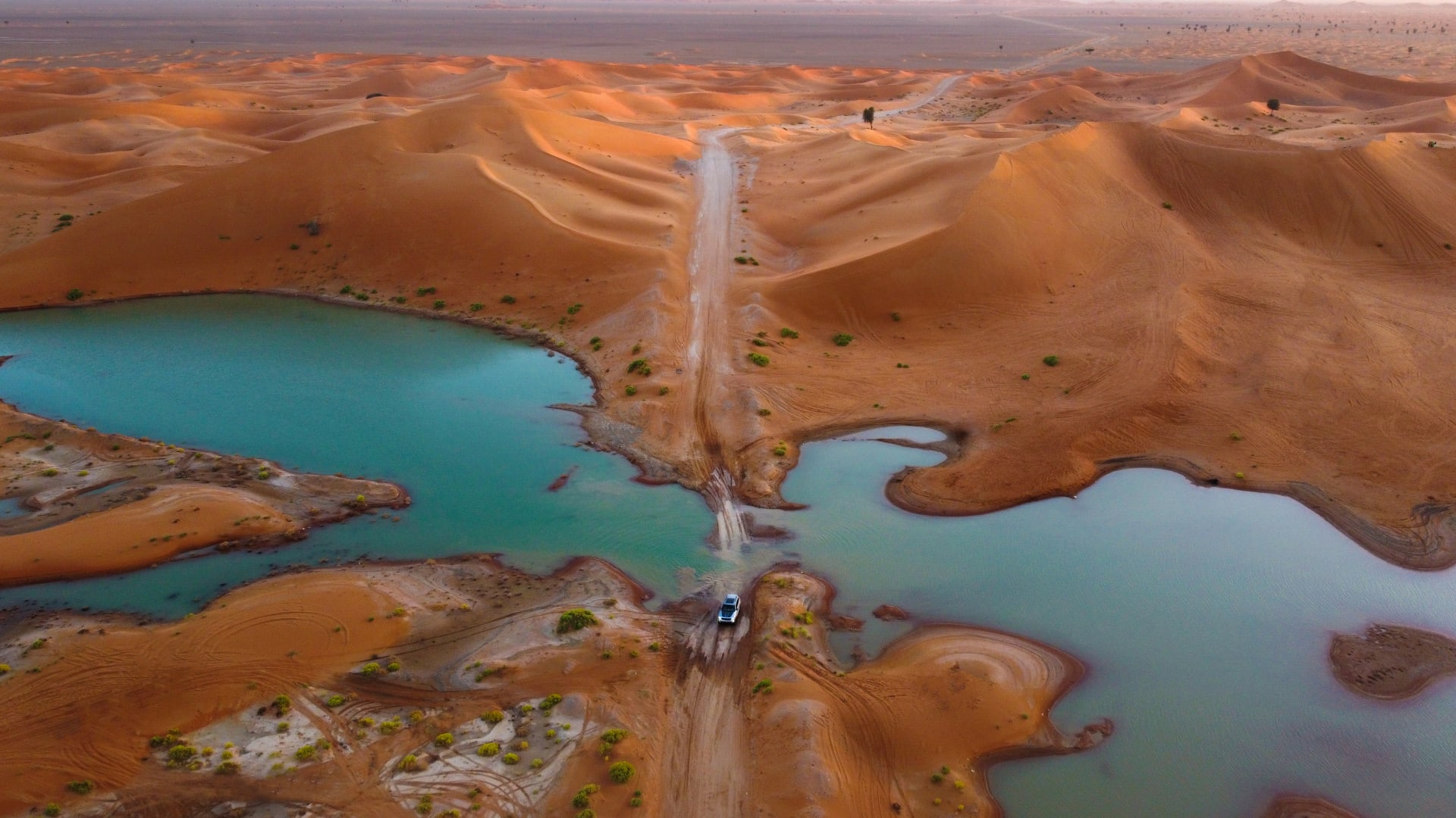 مشاهد بديعة في سلطنة عمان..إعصار "شاهين" يحول صحراء الربع الخالي إلى لوحة فنية