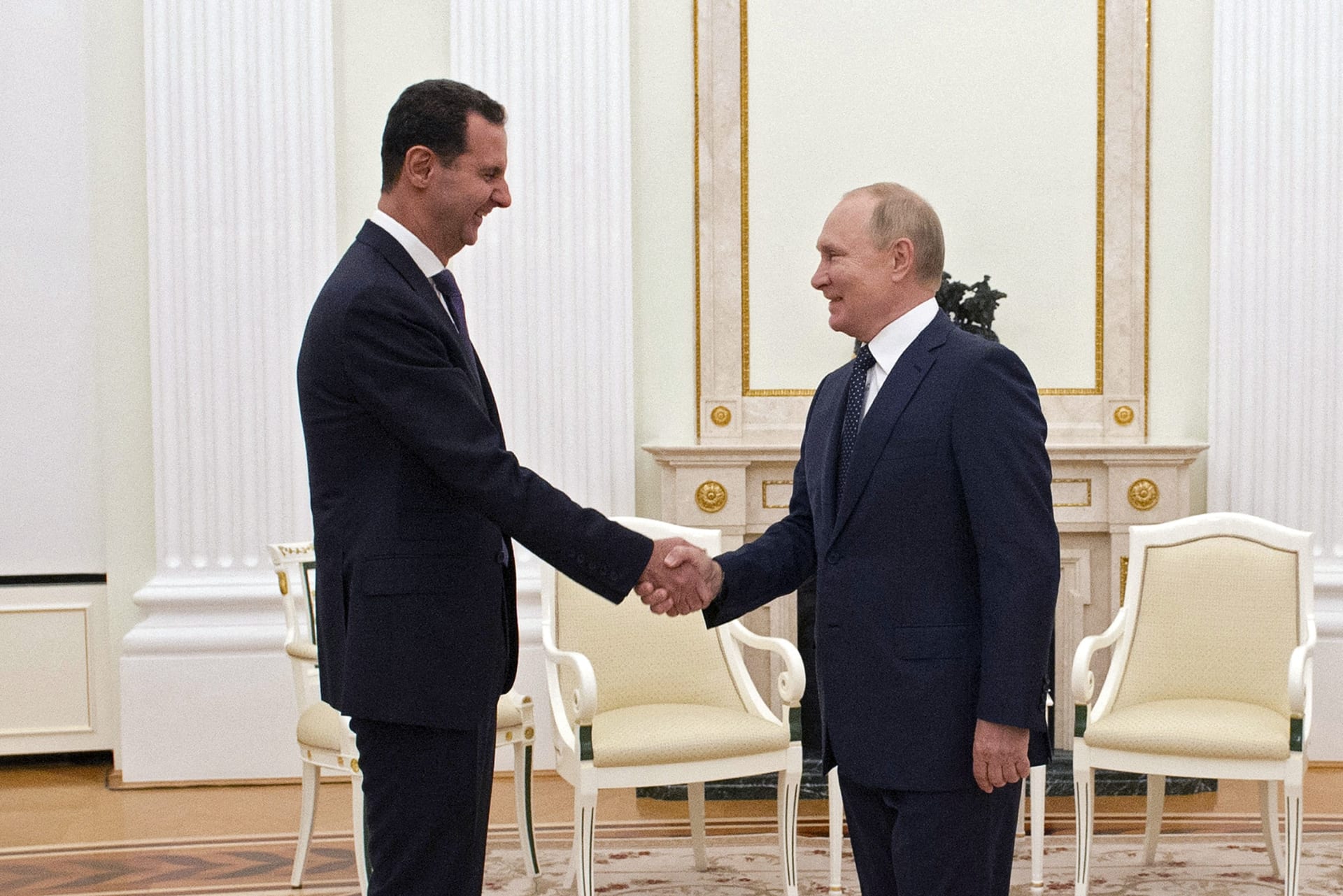 صورة أرشيفية من استقبال بوتين للأسد في سبتمبر 2021