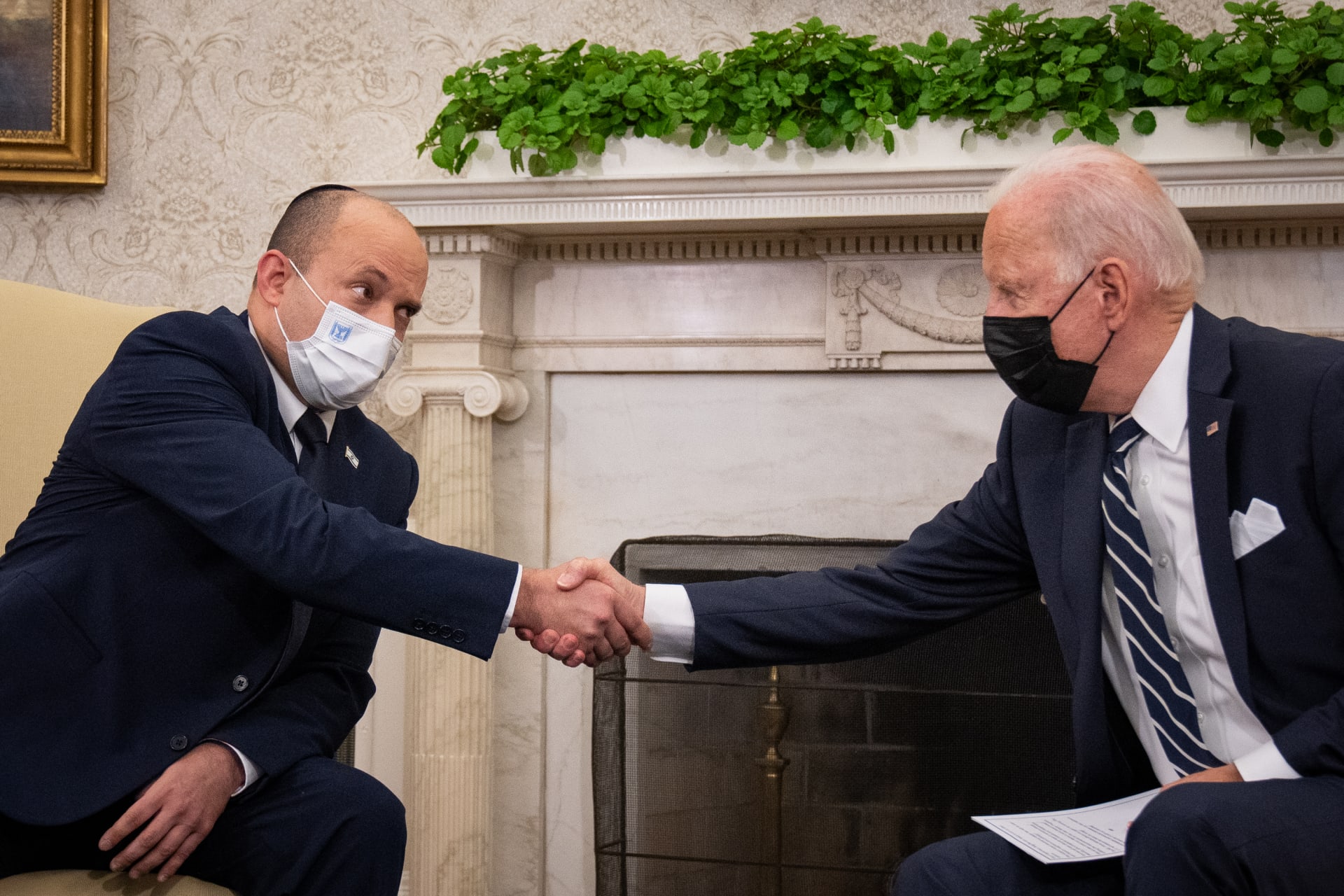 لقاء سابق بين الرئيس الأمريكي جو بايدن و رئيس الوزراء الإسرائيلي، نفتالي بينيت 