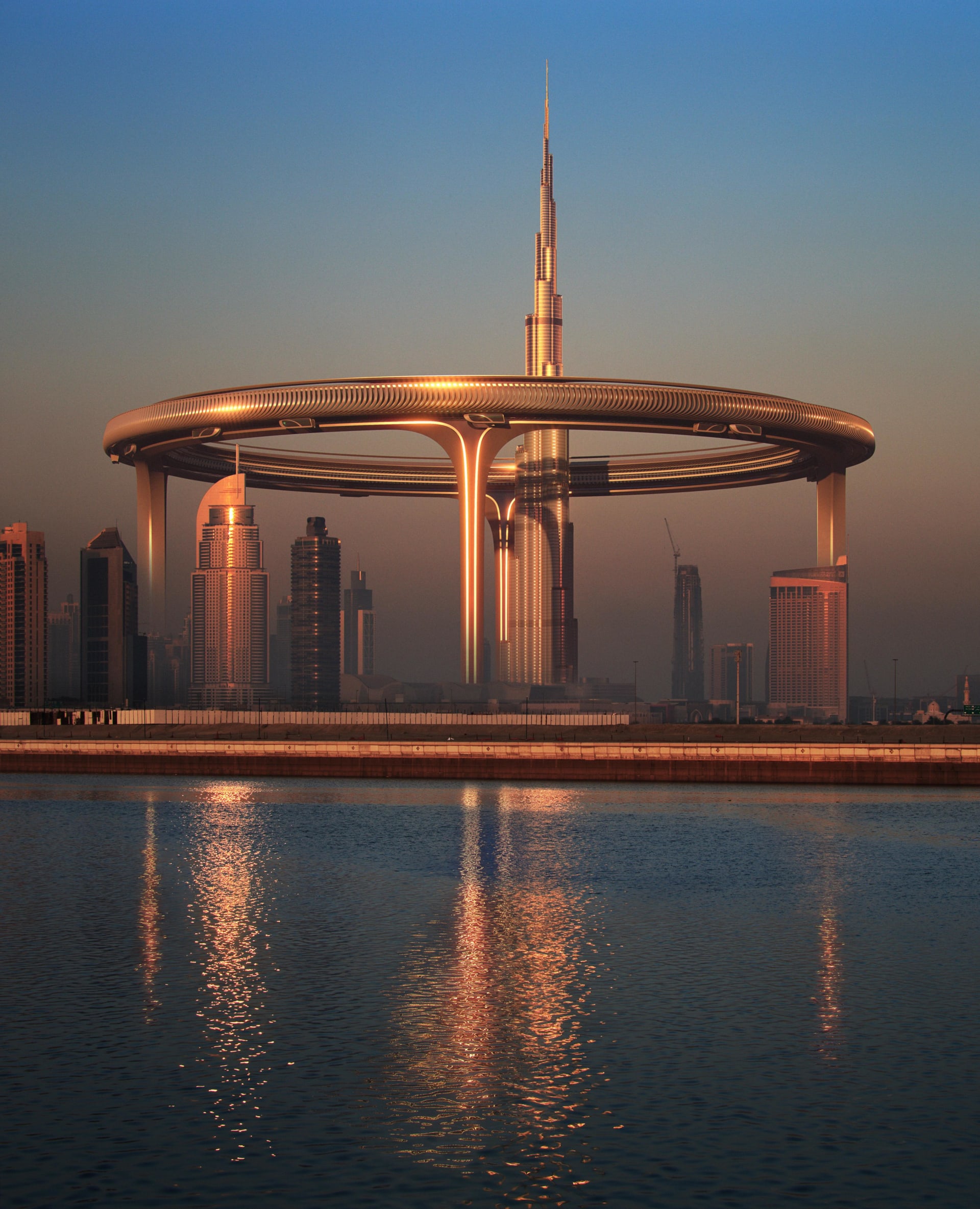 هل سيحيط هيكل دائري ضخم برج خليفة؟ شركة هندسة بدبي تقترح مفهوما مثيرا