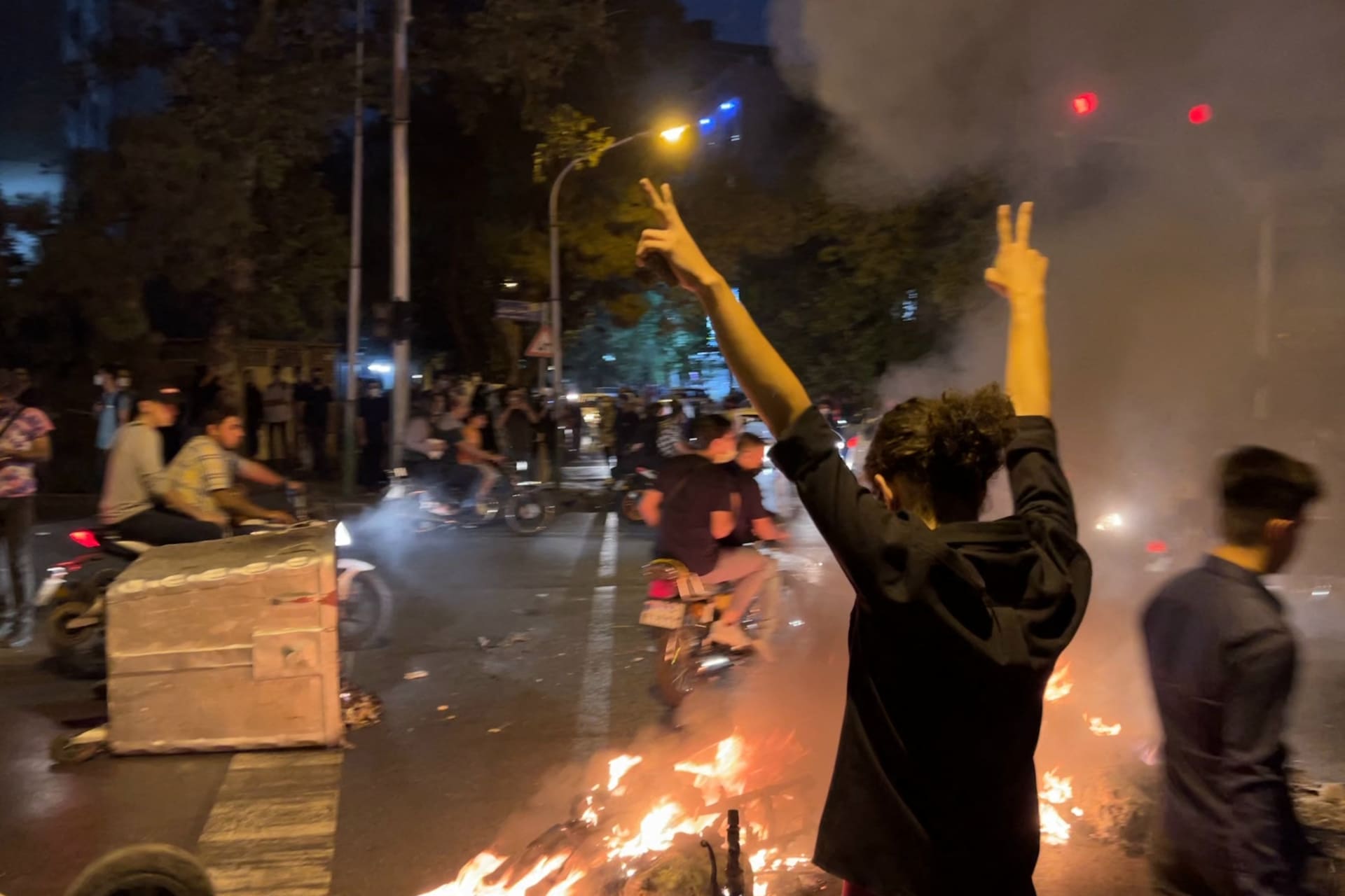 جانب من الاحتجاجات في طهران خلال سبتمبر 