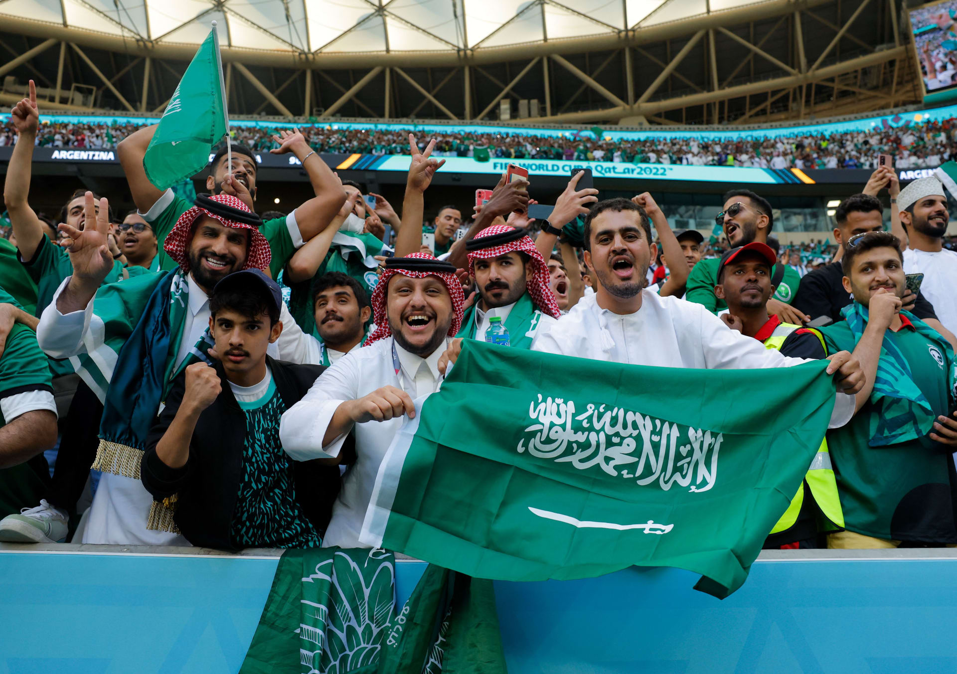 صورة من ملعب مباراة السعودية والأرجنتين 