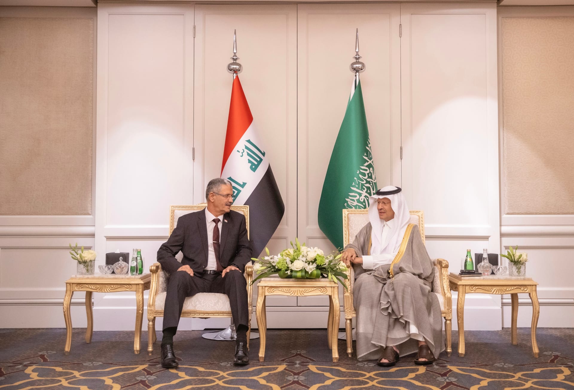 جانب من اللقاء بين وزير الطاقة السعودي مع نظيره العراقي 