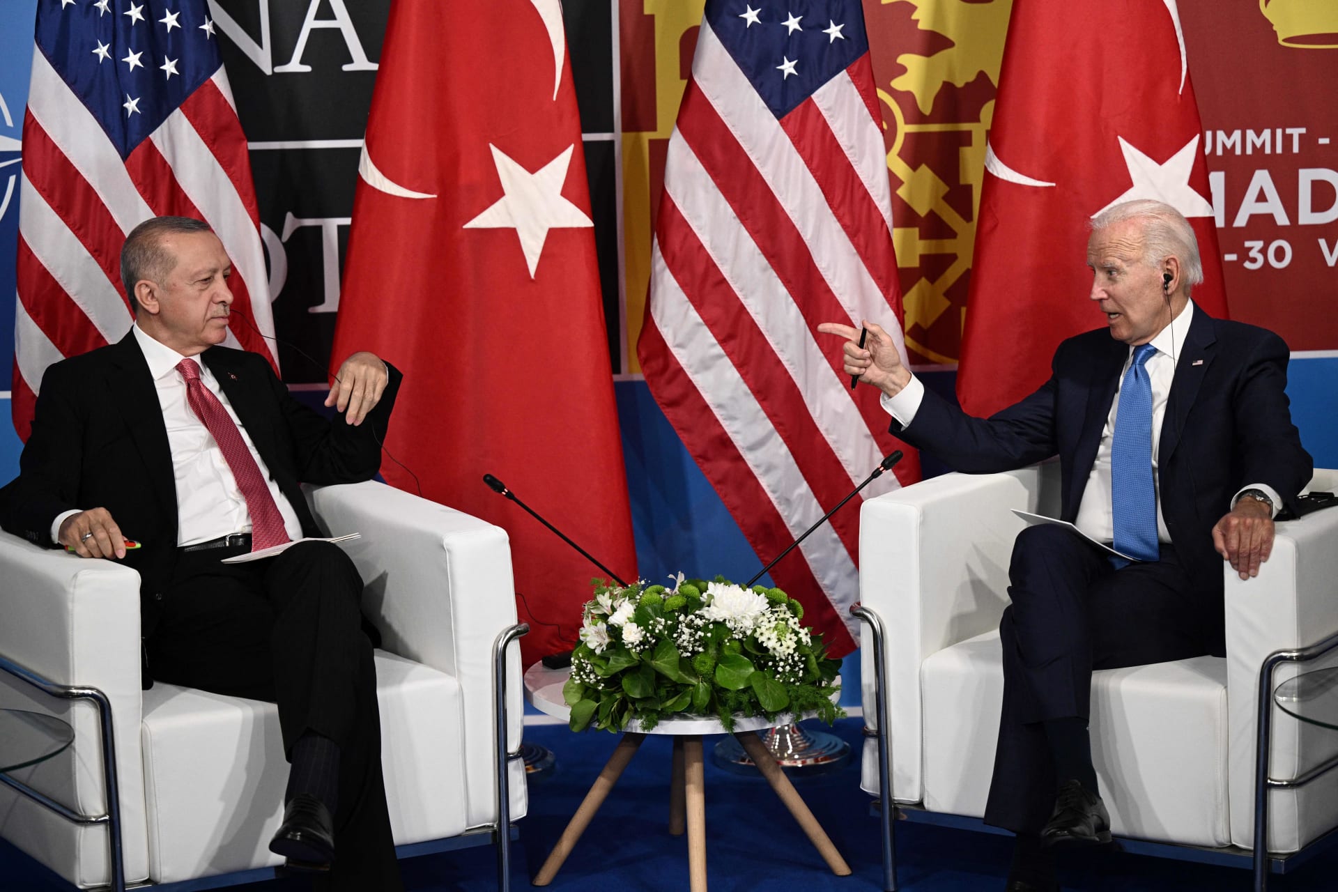 صورة أرشيفية للرئيس الأمريكي جو بايدن ونظيرة التركي رجب طيب أردوغان
