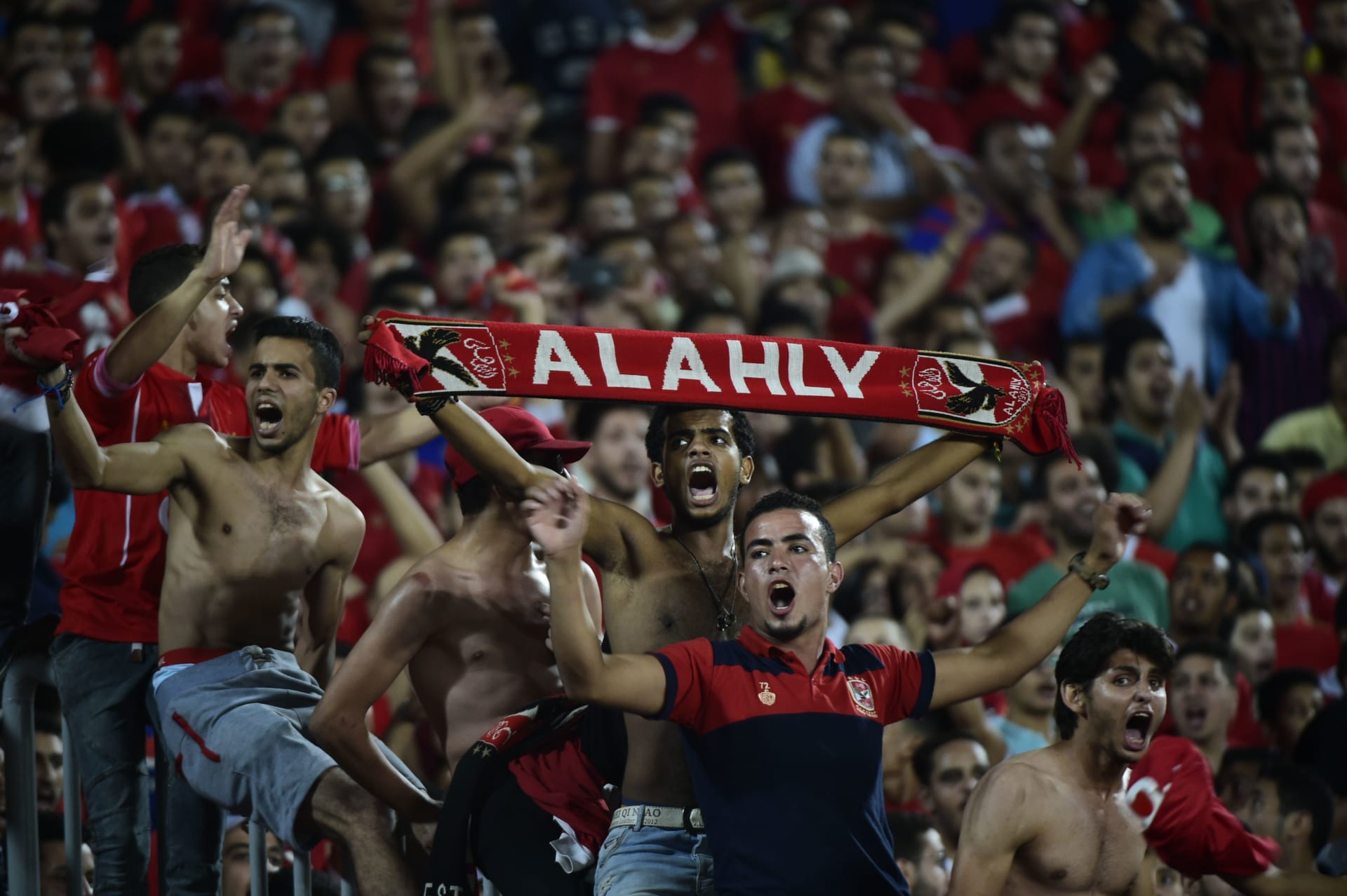 اشتباك بالأيدي بين جماهير الأهلي خلال مباراة في الدوري المصري