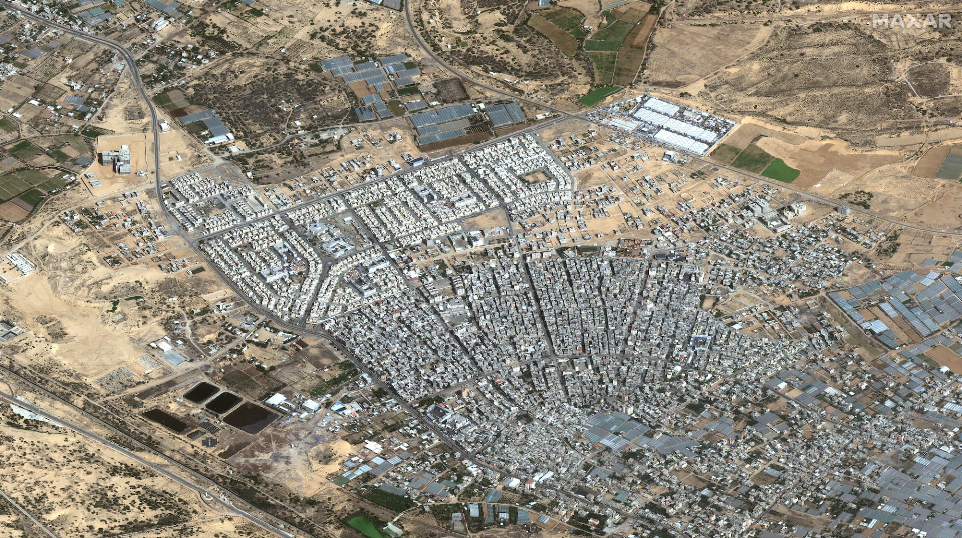 صورة نشرتها شركة ماكسار في نوفمبر/ تشرين الثاني 2023، تظهر  الوضع الذي كانت عليه مدينة رفح في قطاع غزة