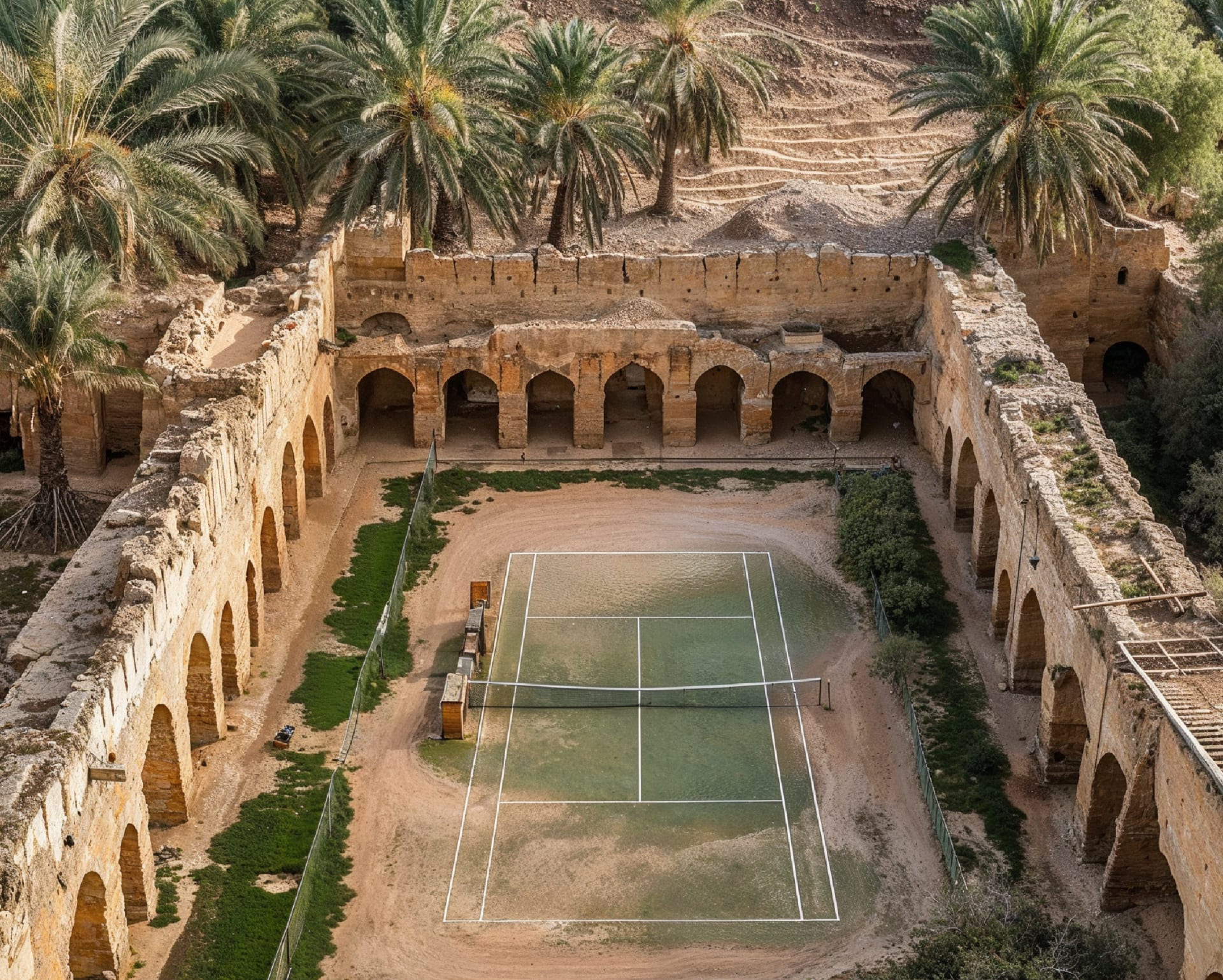 أماكن مألوفة في ضوءٍ جديد.. هكذا ستبدو الملاعب الرياضية إذا بنيت بين تشكيلات العلا الصخرية