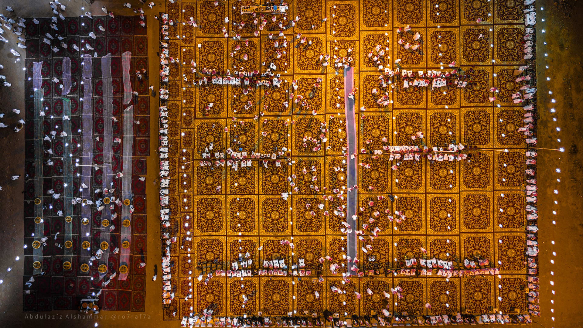 بالصور..هكذا يبدو حفل زفاف سعودي بعدسة عين الطائر 