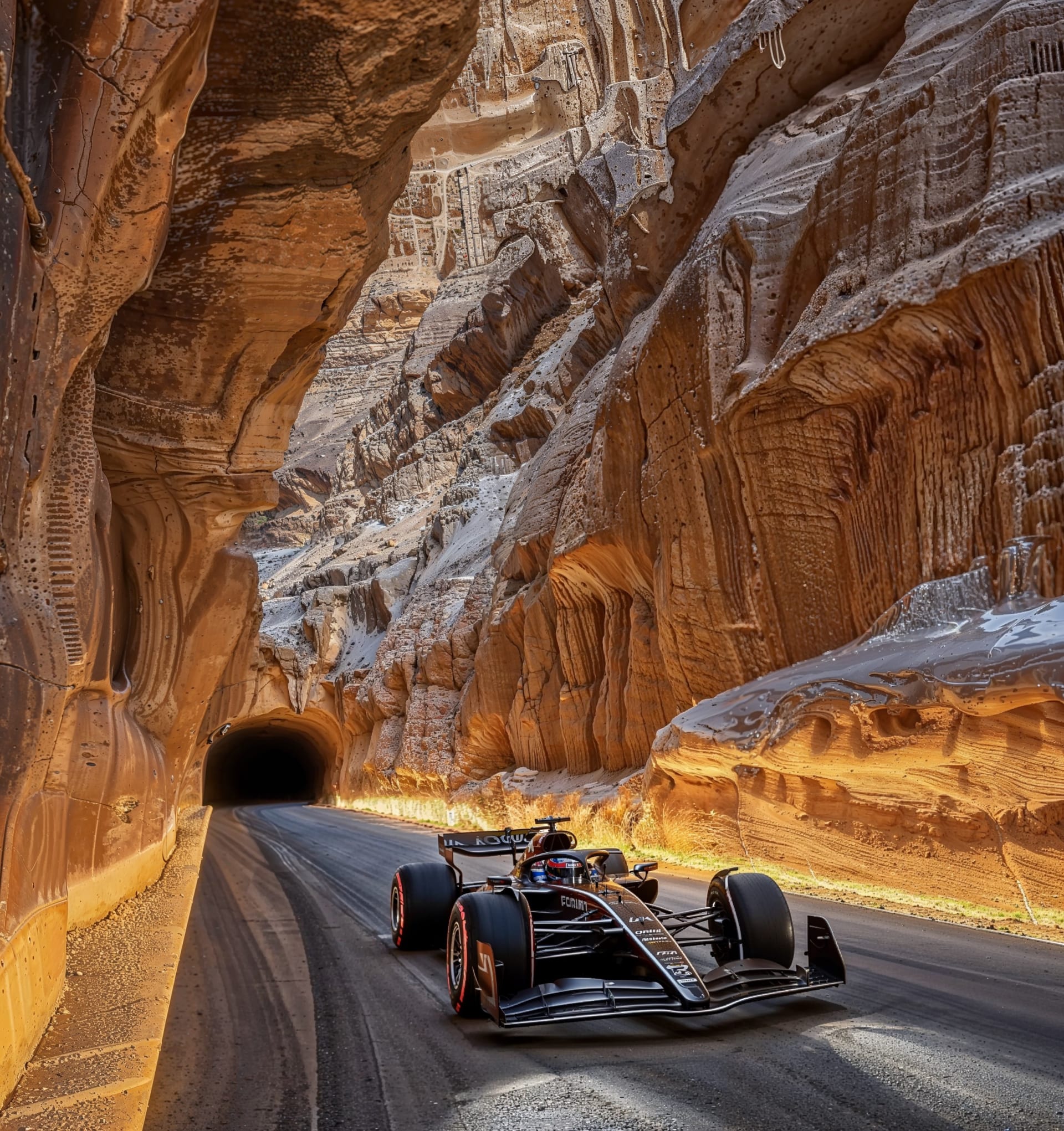 سباق سيارات بين صخور العلا بالسعودية؟ فنانة تتخيل كيف سيبدو ذلك بالذكاء الاصطناعي