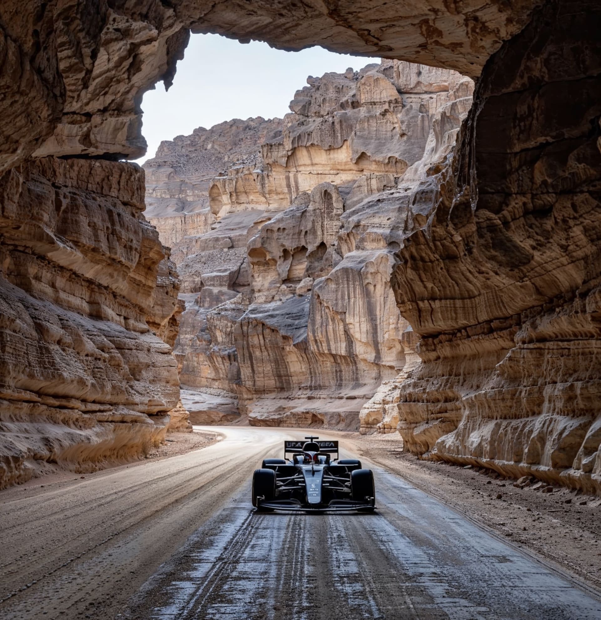 سباق سيارات بين صخور العلا بالسعودية؟ فنانة تتخيل كيف سيبدو ذلك بالذكاء الاصطناعي