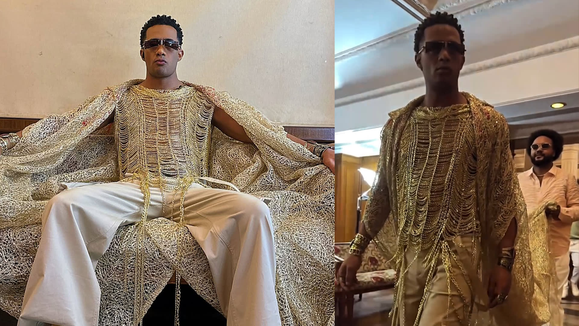 محمد رمضان في رداء من الذهب 