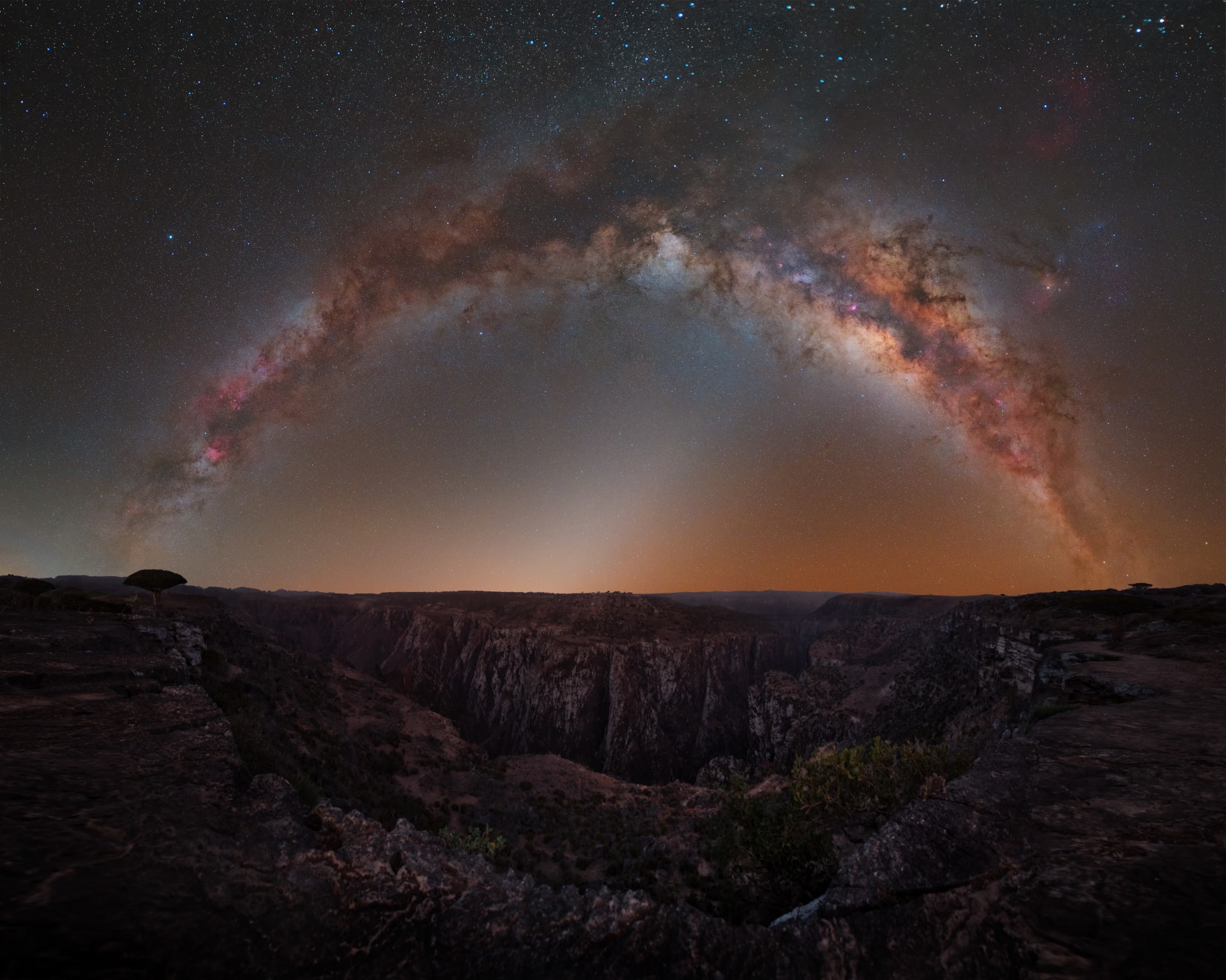  الجزيرة المباركة باليمن..مصور يرصد مشاهد ساحرة لسماء الليل بسقطرى
