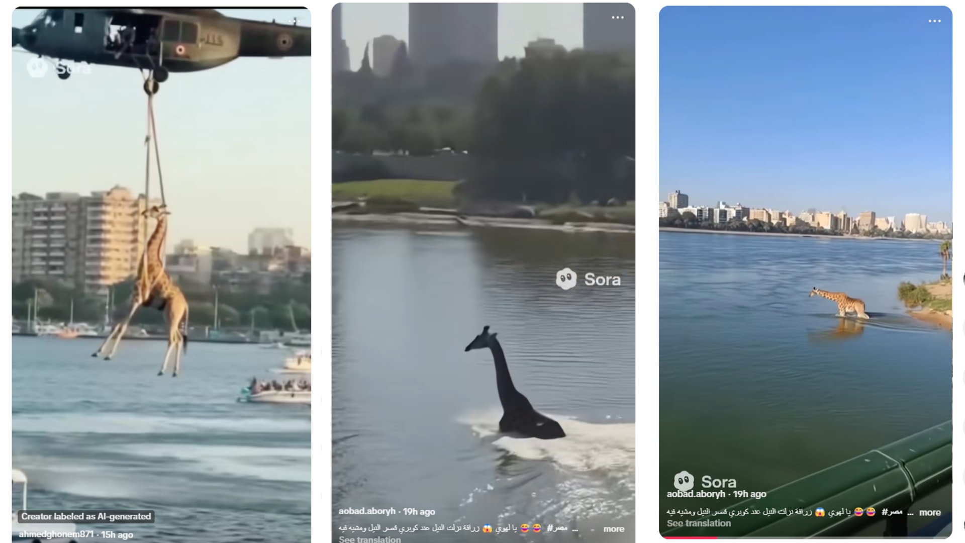 صورة مُجمعة لمشاهد من مقاطع الفيديو المتداولة بسياق مُضلل