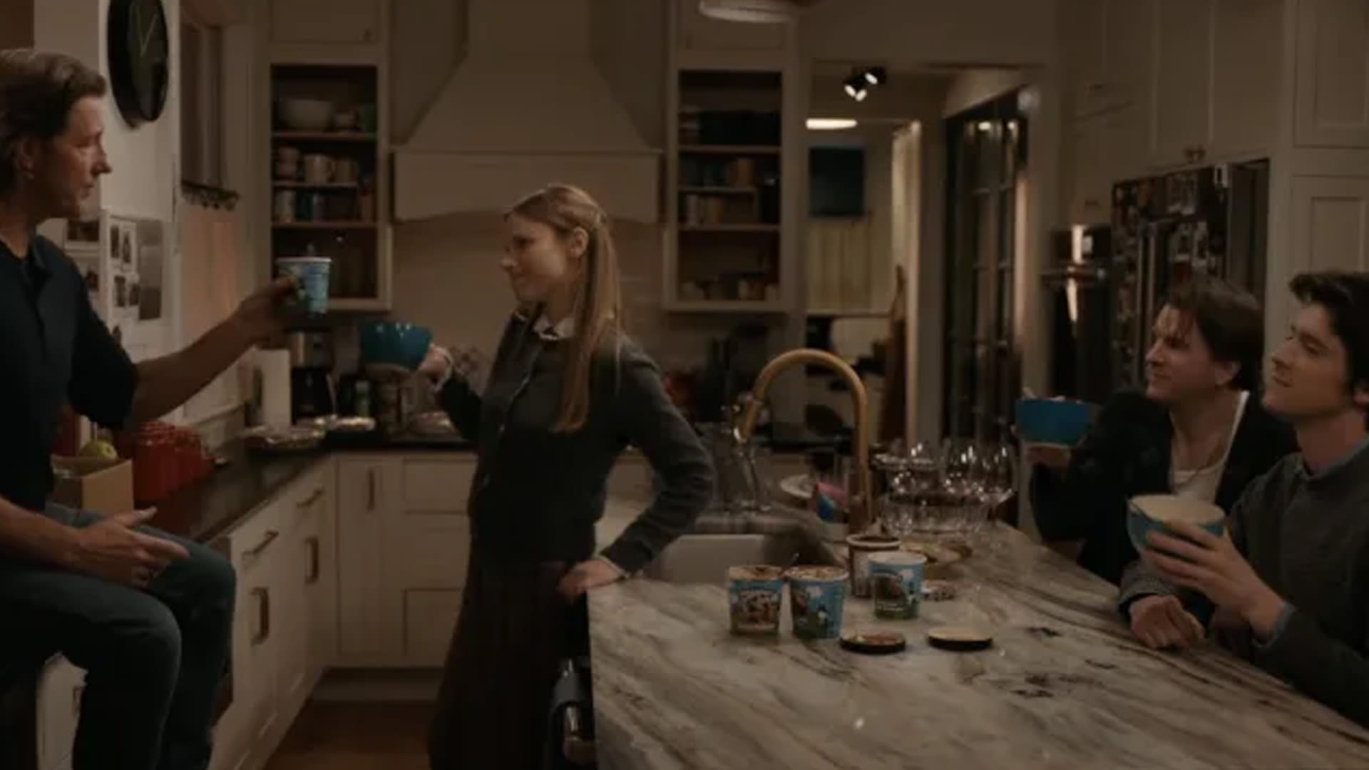 Edward Burns and Halston Sage in "The Family McMullen." HBO Max/Warner Bros. Discovery