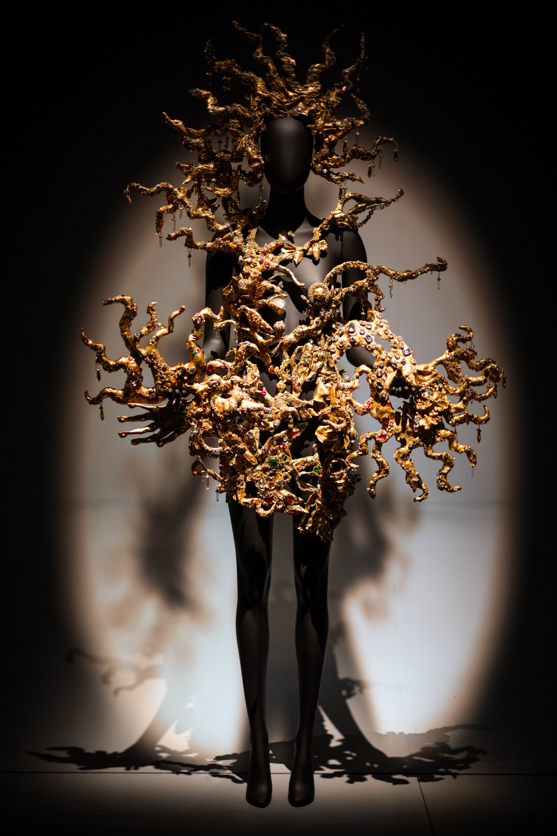 فستان مزين بالمجوهرات بتوقيع المدير الإبداعي الحالي للدار دانييل روزبيري. 