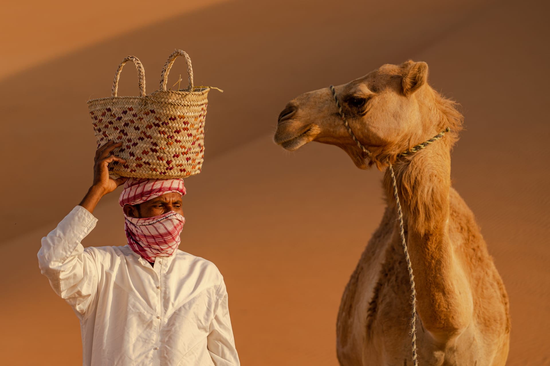 مصور عراقي يحول رمال الصحراء في ليوا بأبوظبي إلى لوحات فنية