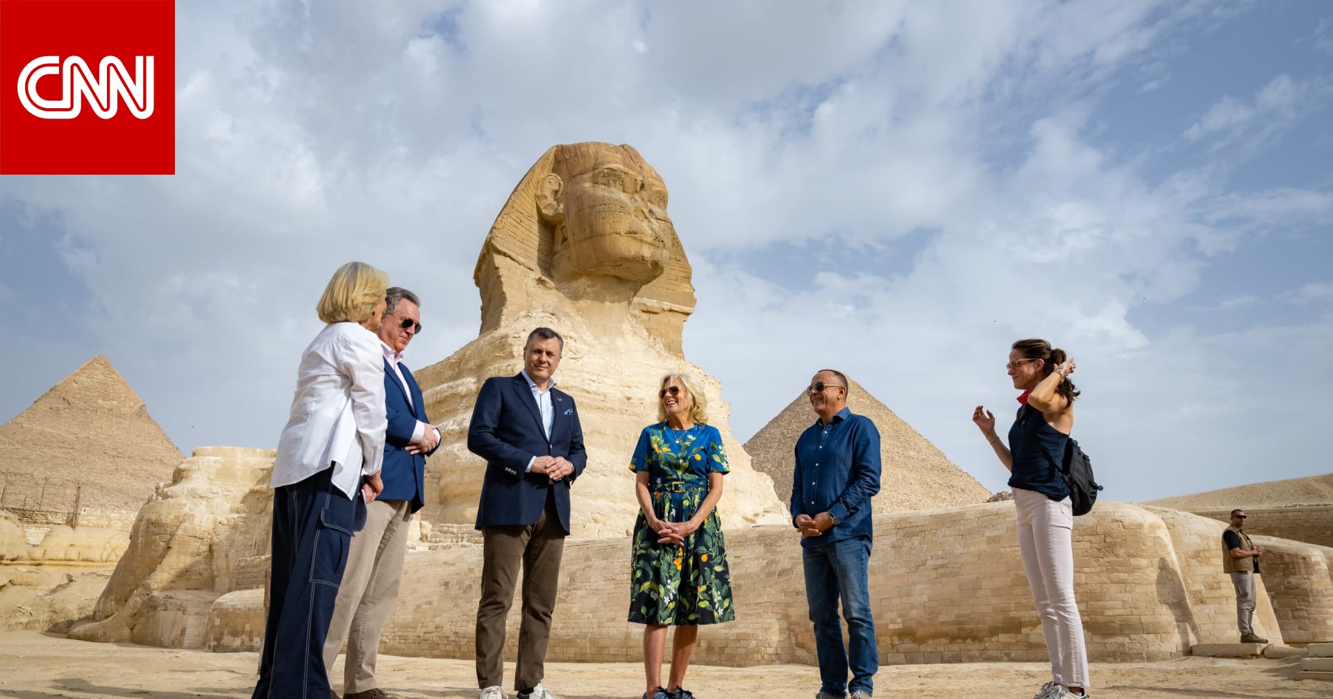 On her 72nd birthday, award-winning Jill Biden visited the Giza Pyramids in Egypt