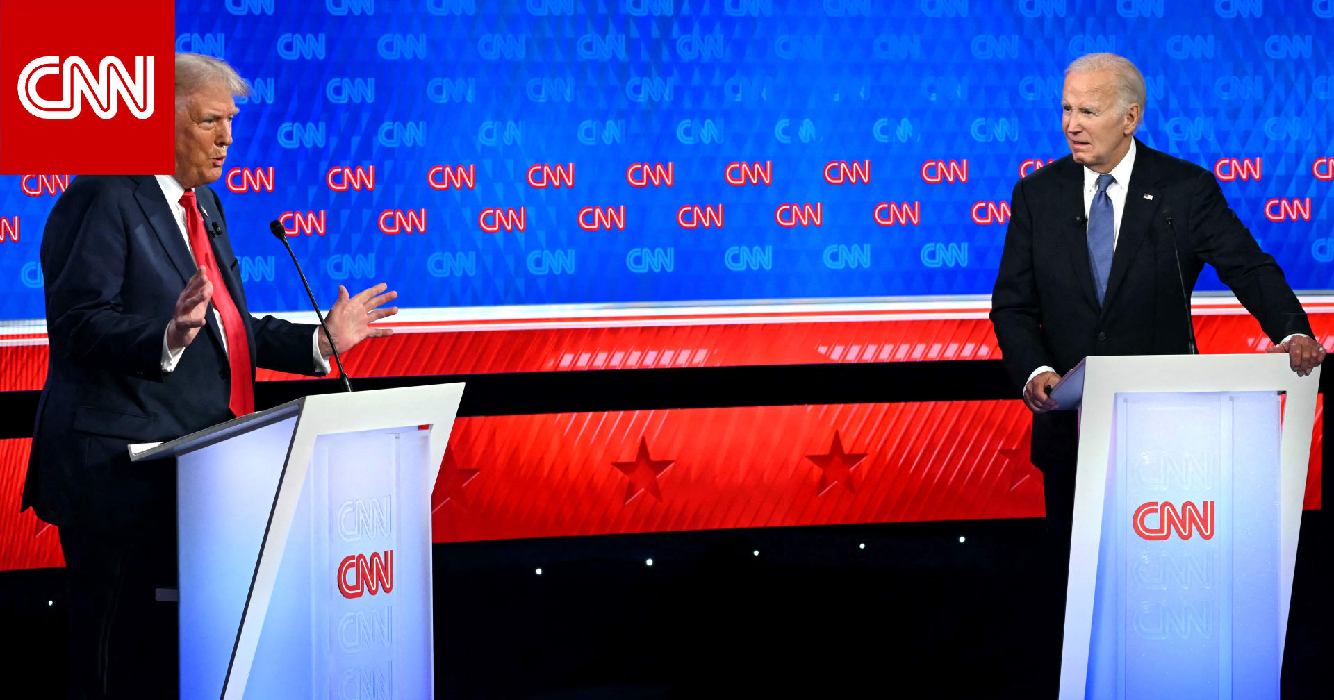 فيديو لغة الجسد وتعابير الوجه بين بايدن وترامب بمناظرة CNN تثير تفاعلا