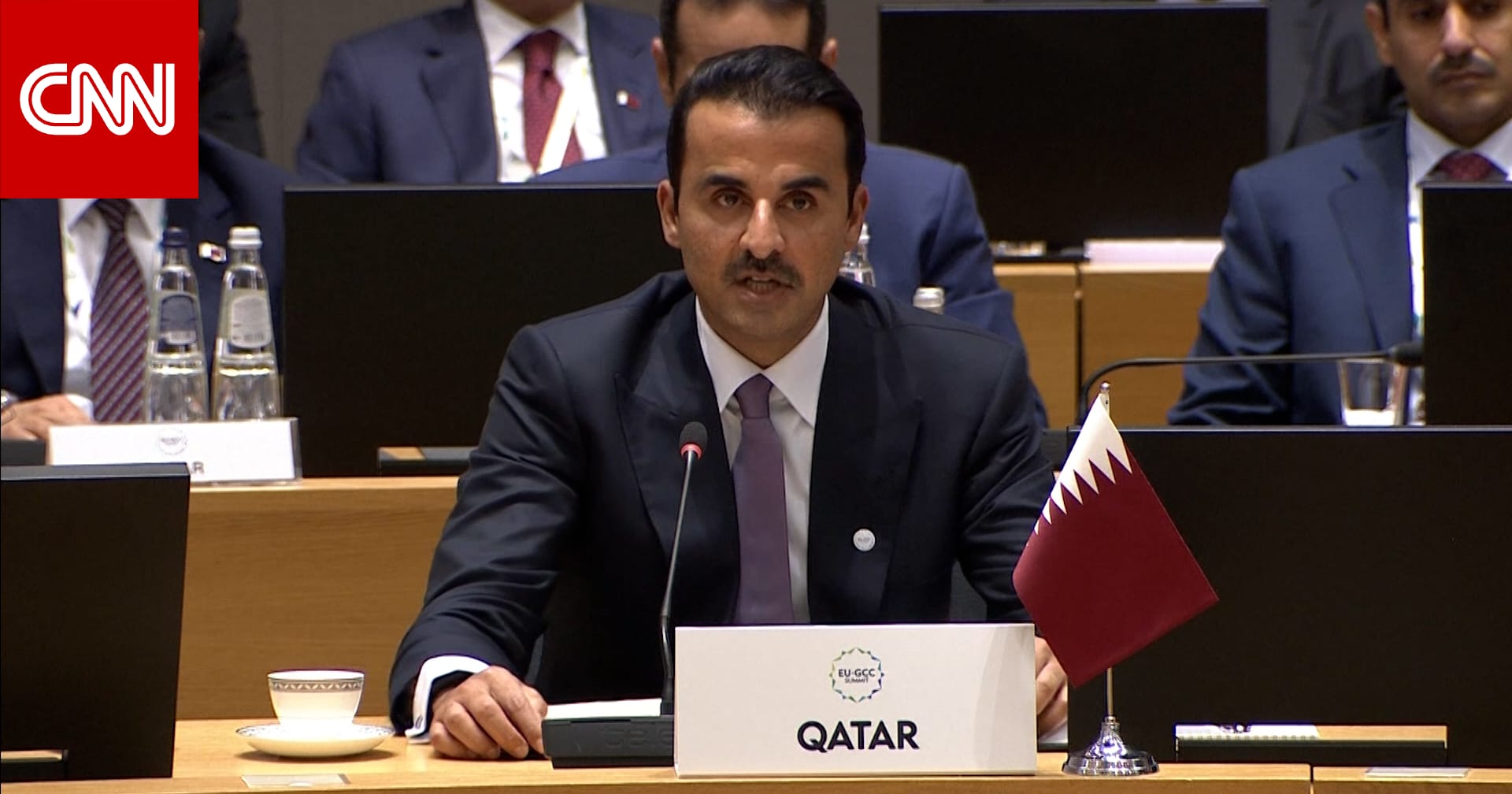 نص ما قاله أمير قطر عن غزة ولبنان أمام القمة الخليجية الأوروبية