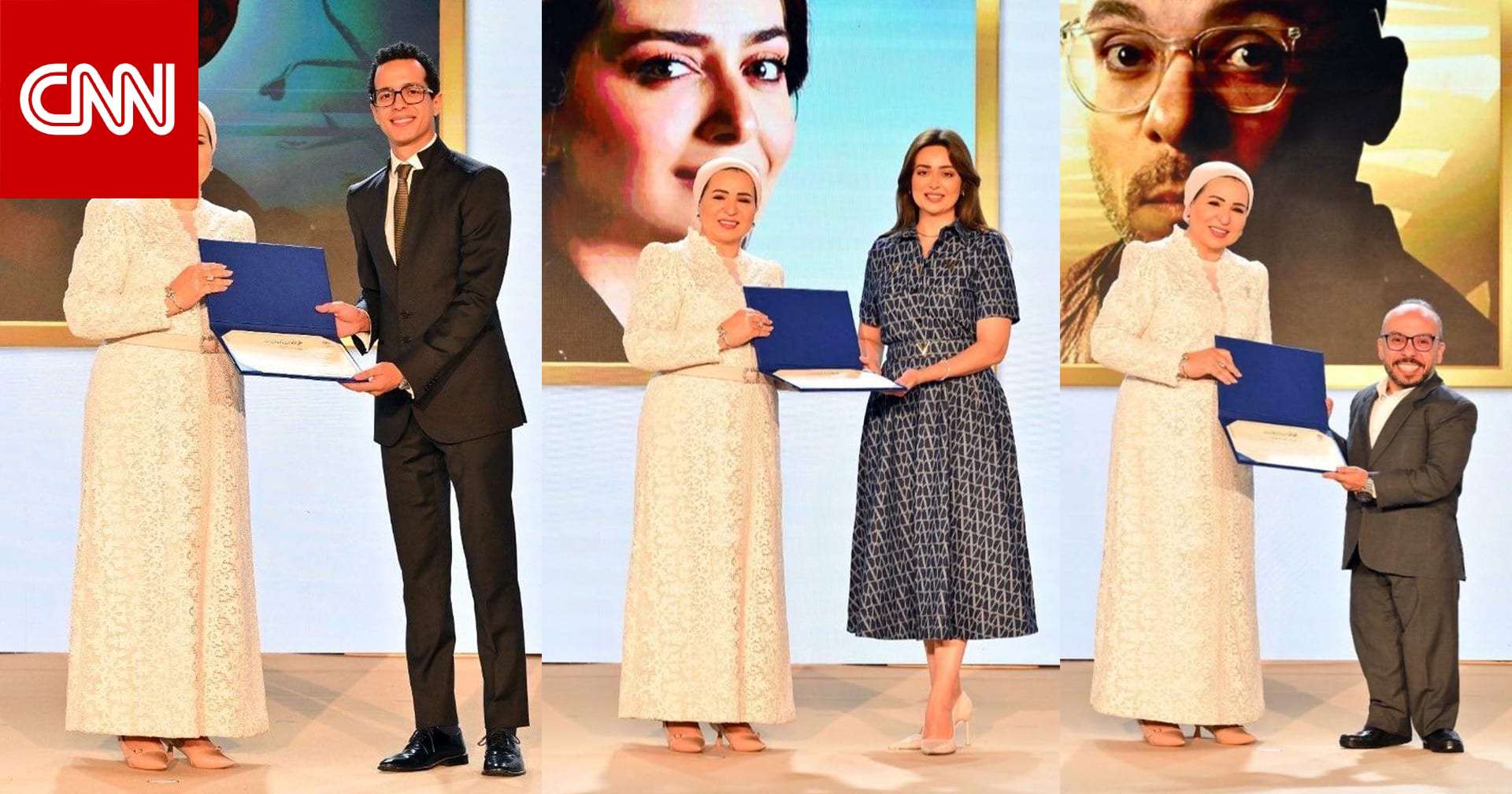 انتصار السيسي تكرم ممثلين مصريين لعبوا أدوارا تدعم أصحاب الهمم في الدراما المصرية