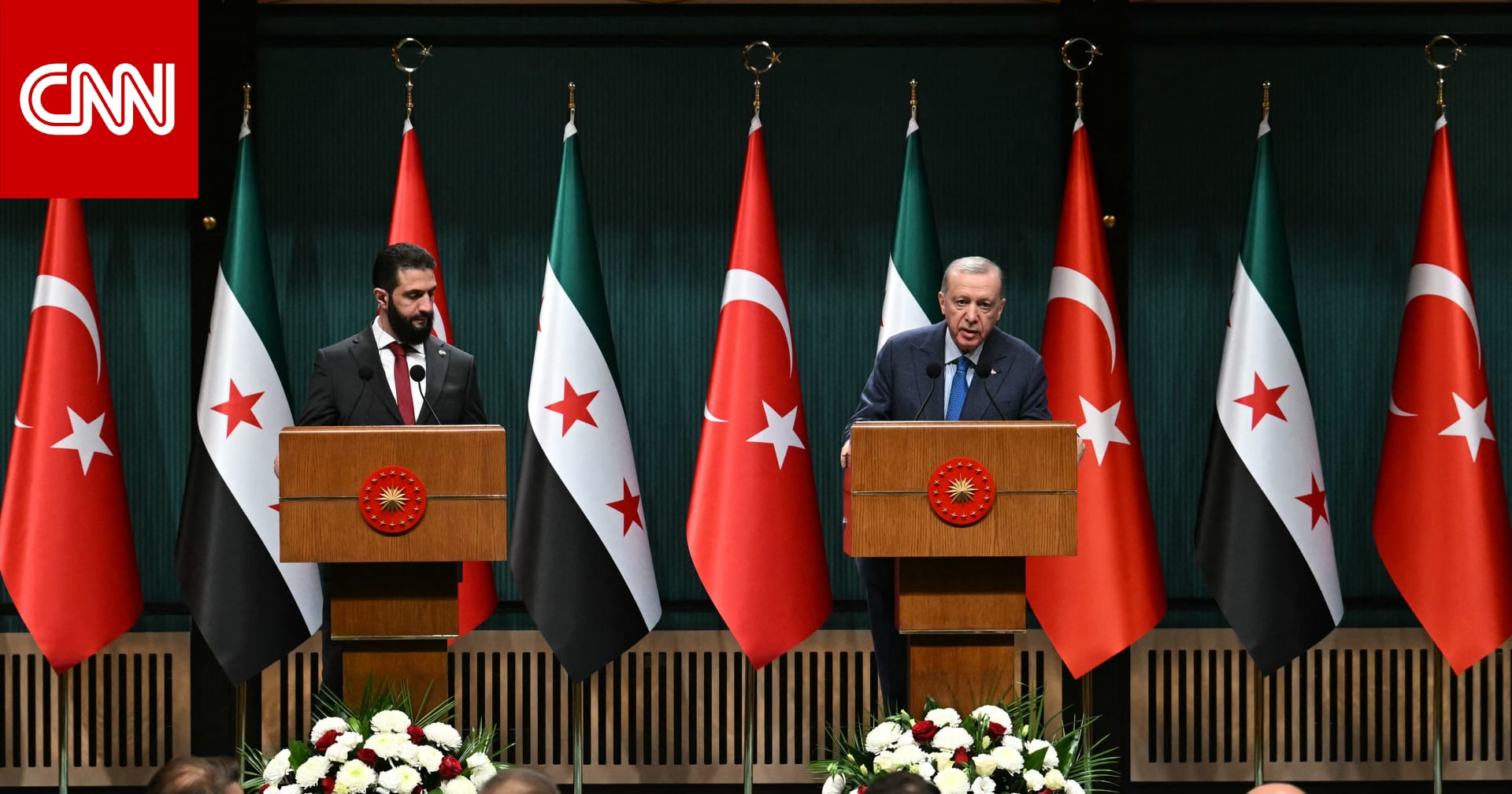 أردوغان مستقبلا أحمد الشرع في إسطنبول: "نرفض العدوان الإسرائيلي على سوريا"