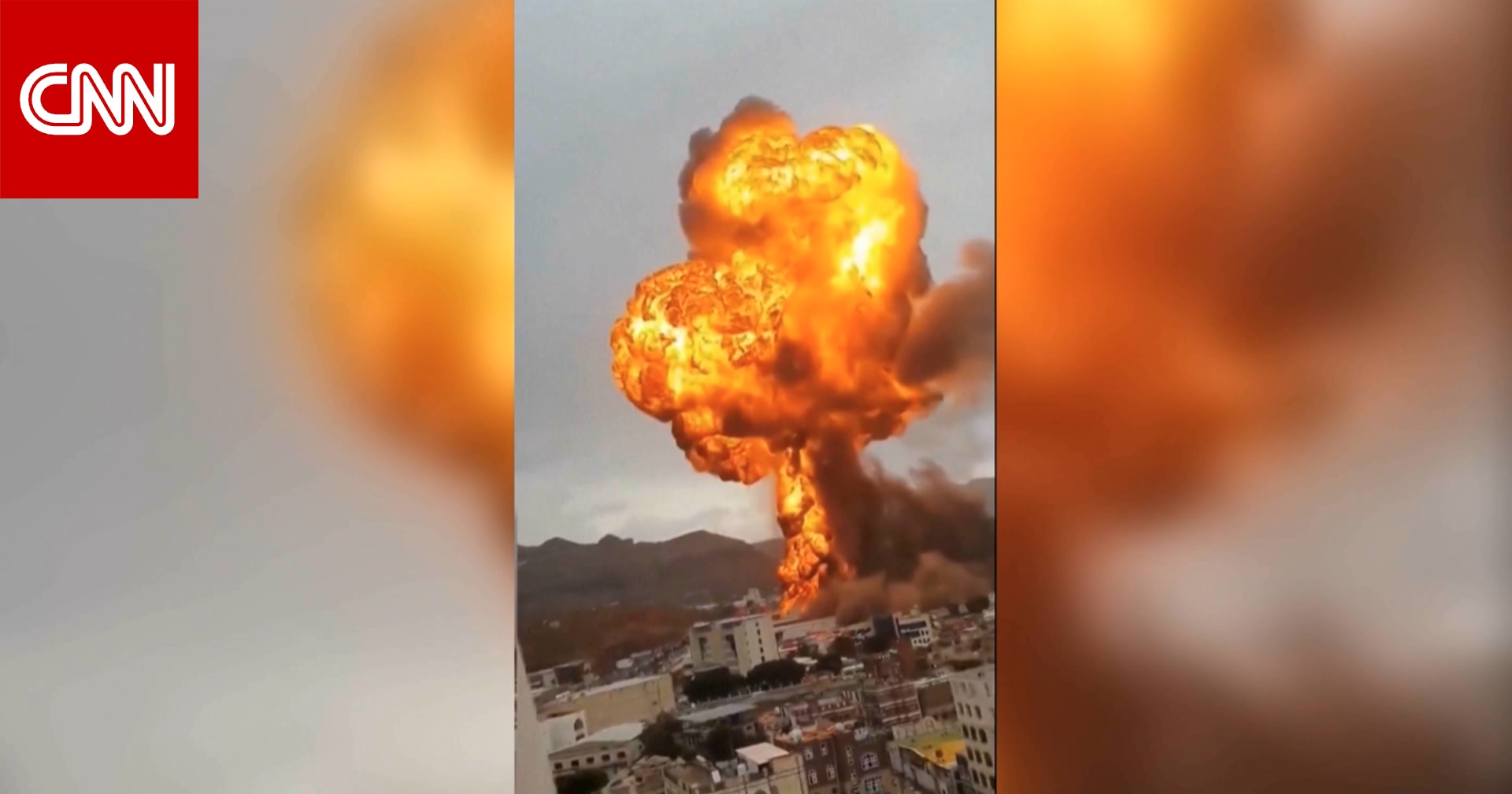 عمود كثيف من النار والدخان.. شاهد لحظة استهداف غارة إسرائيلية موقعًا عسكريًا في اليمن