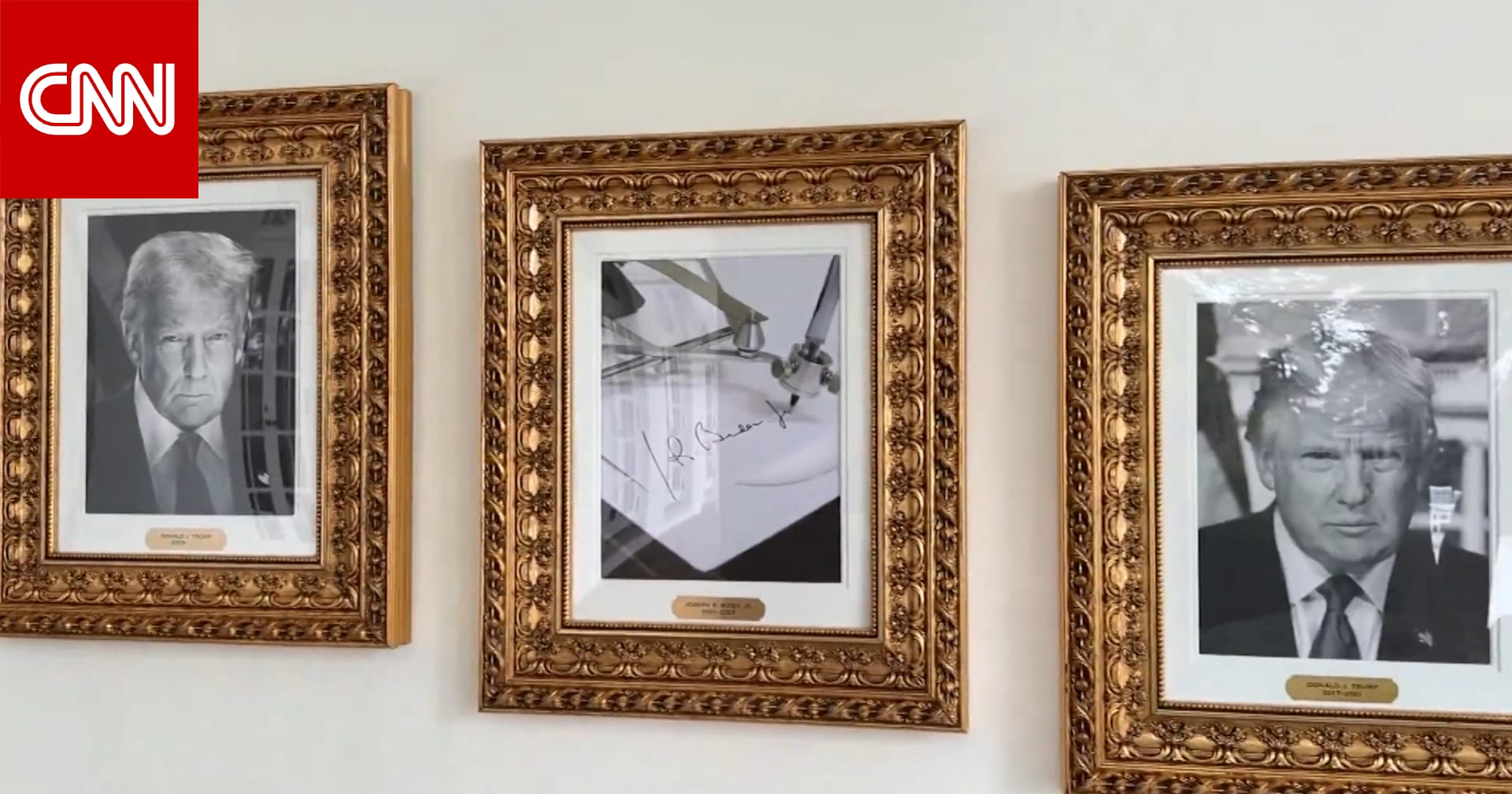 بدلًا من صورته الشخصية.. البيت الأبيض يعلق صورة قلم بايدن الآلي في "ممشى المشاهير الرئاسي"