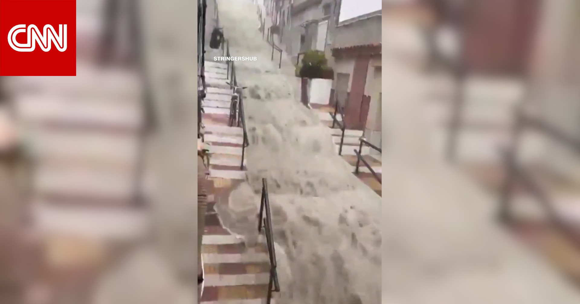 فيديو يظهر فيضانات عارمة تضرب إسبانيا