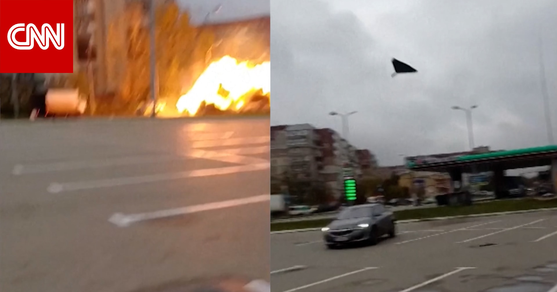 لحظة انفجار مسيّرة روسية وسط طريق مكتظ في أوكرانيا.. شاهد ما حدث