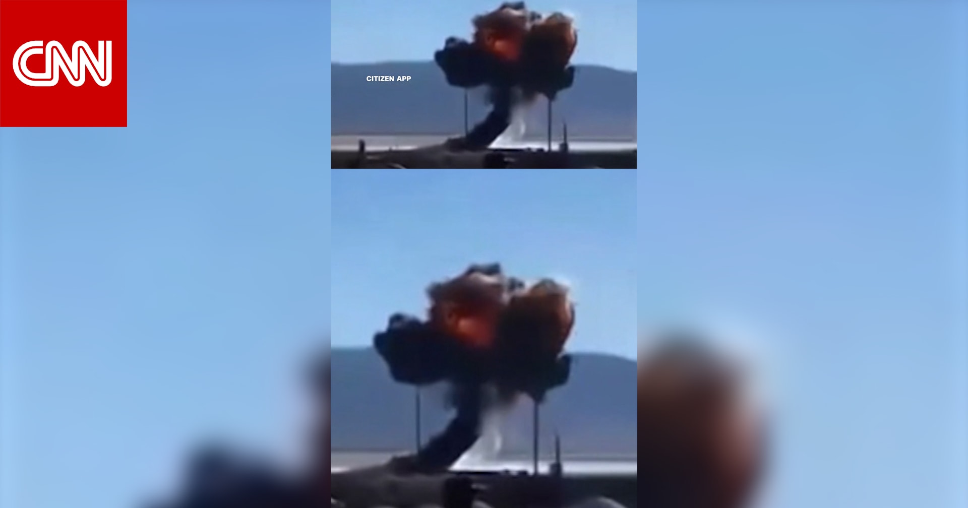 لحظة تحطم مقاتلة أمريكية من طراز F16 في كاليفورنيا