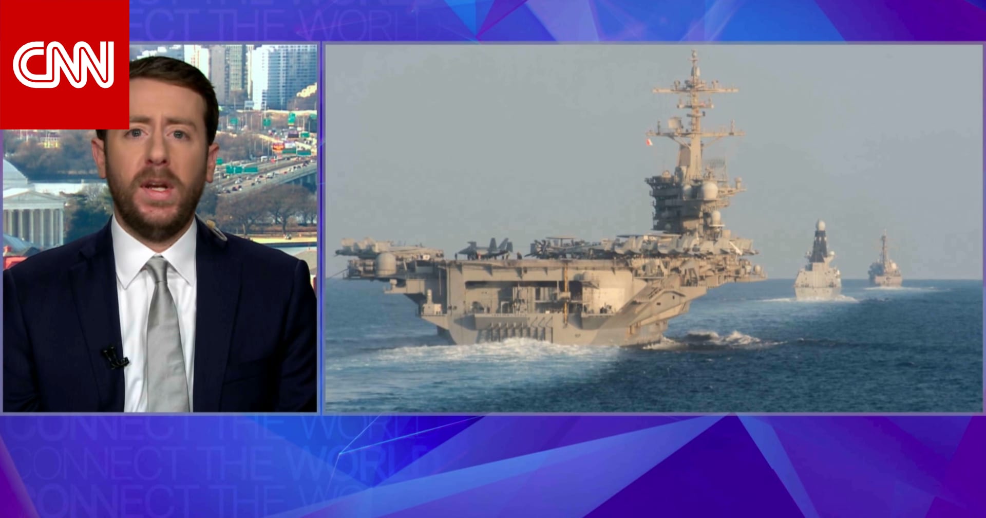 ما الذي يشير إليه تحرّك حاملة الطائرات الأمريكية نحو المنطقة؟.. مراسل CNN يوضح