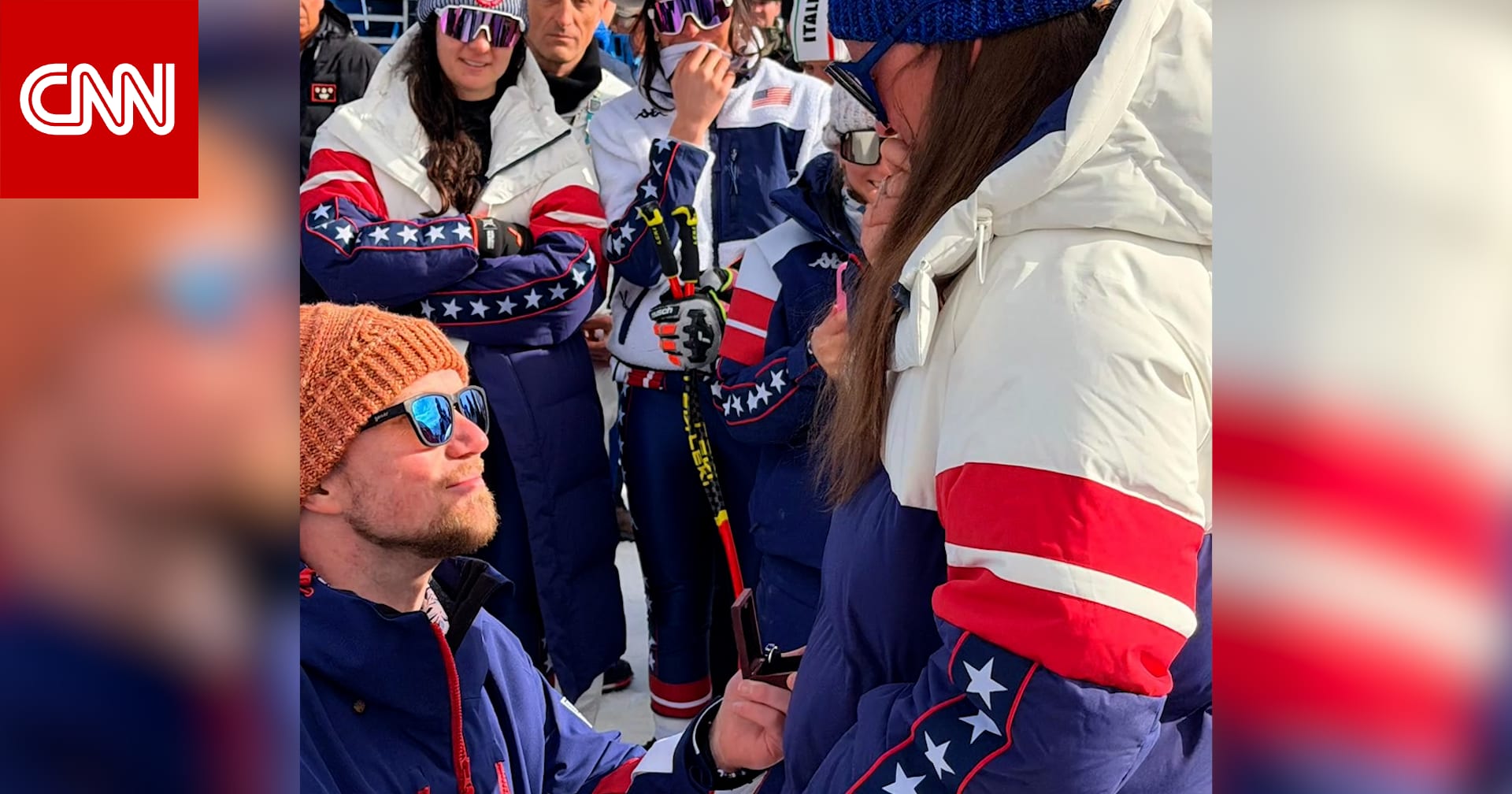 بعد فوزها بالميدالية الذهبية.. صديق متزلجة يطلبها للخطوبة عند خط نهاية السباق