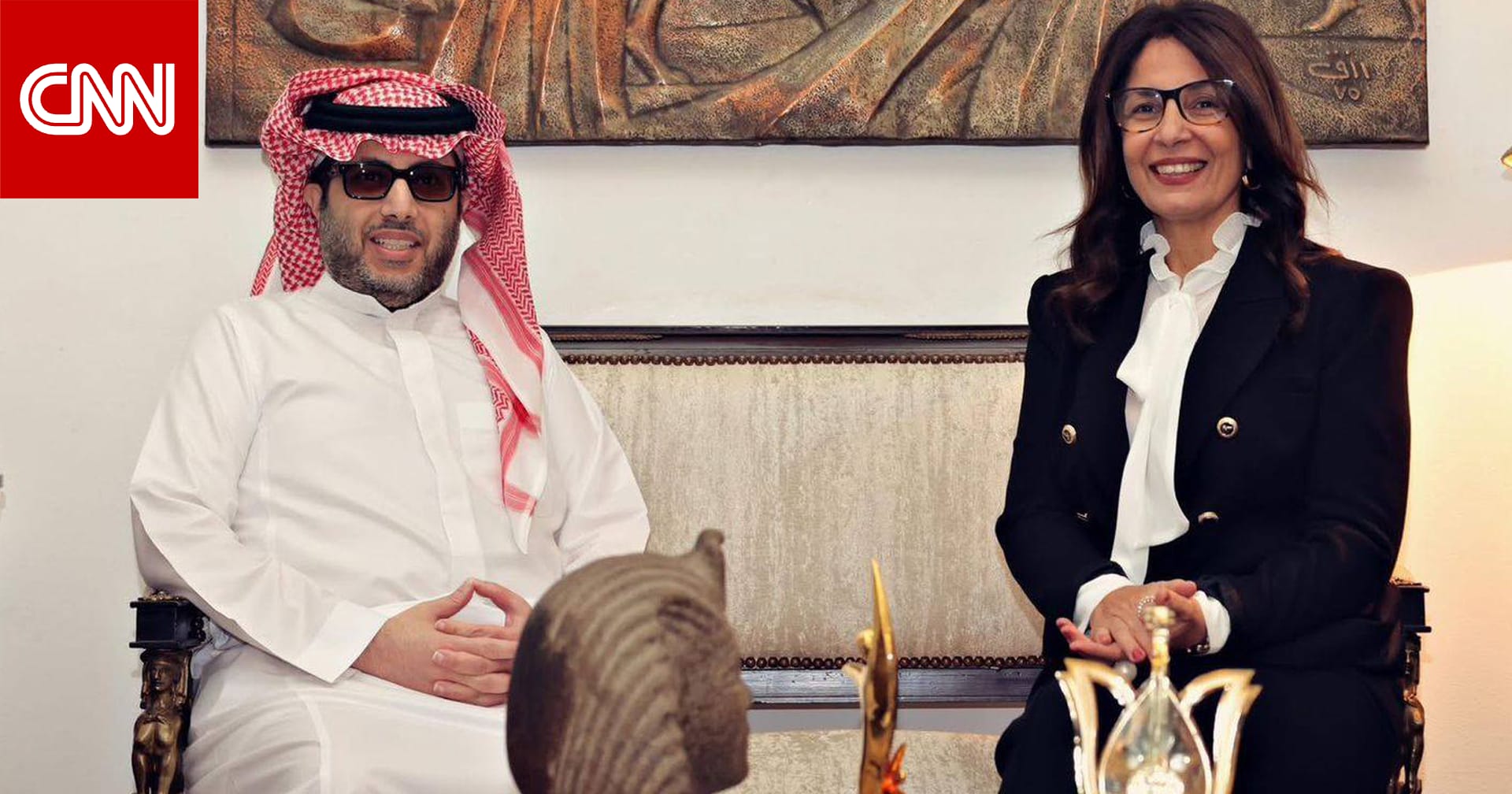 "نزرع الأمل والبهجة".. تركي آل الشيخ يلتقي بوزيرة الثقافة المصرية