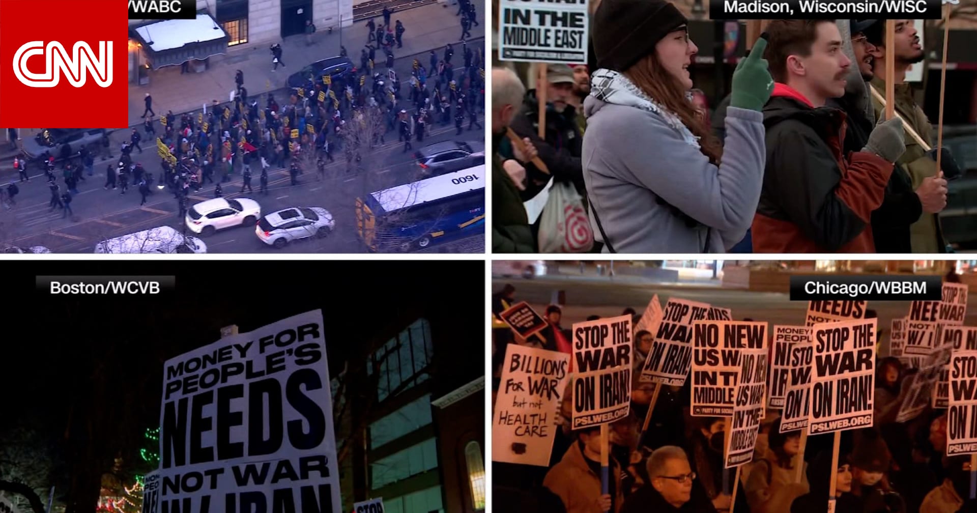 الحرب تُشعل الاحتجاجات والمظاهرات في جميع أنحاء الولايات المتحدة