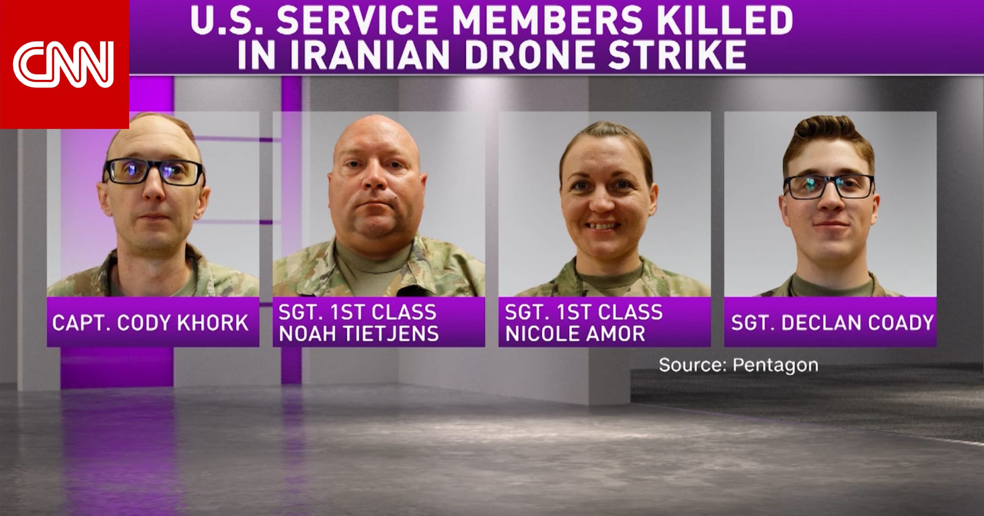 البنتاغون يكشف هوية 4 من الجنود الأمريكيين الـ6 الذين قتلوا بغارة إيرانية في الكويت