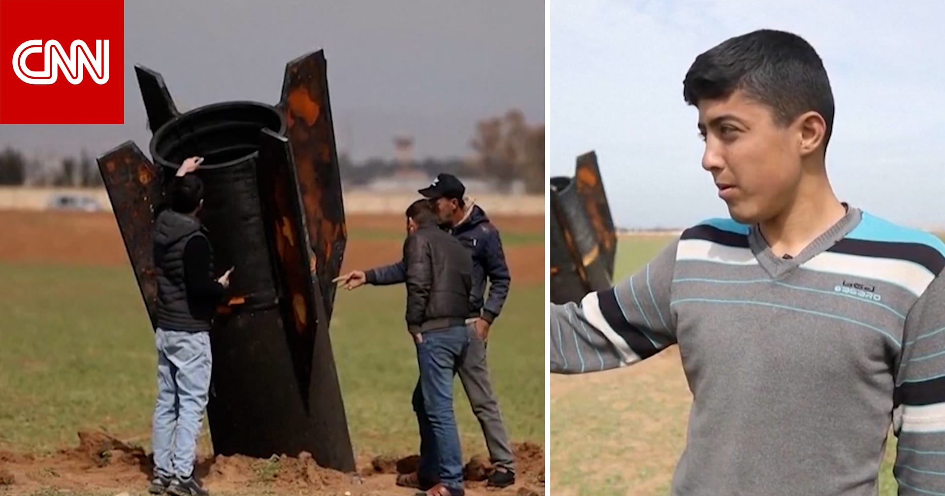 فيديو يظهر سقوط صاروخ تم اعتراضه قرب مدينة القامشلي في سوريا