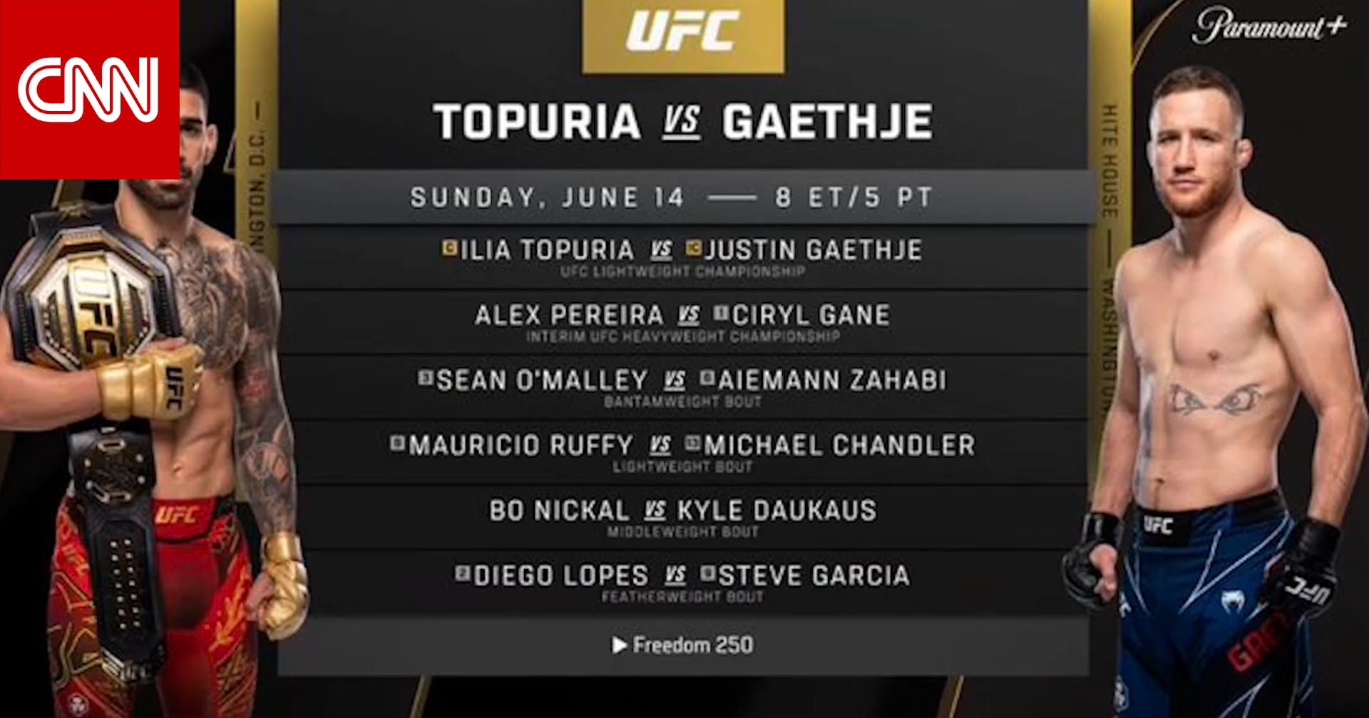 لأول مرة.. بطولة UFC تعلن إقامة نزال تاريخي على حديقة البيت الأبيض