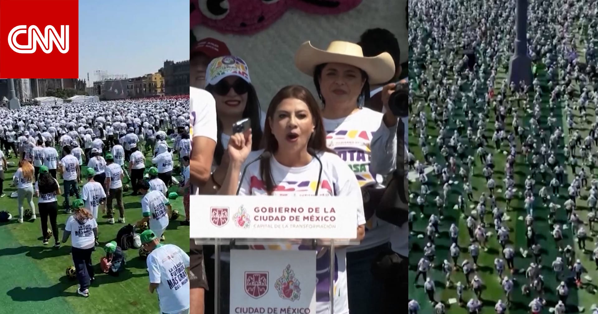 حضرها آلاف الرياضيين.. رقم قياسي عالمي لأكبر تجمع في حصة تدريب لكرة القدم في مكسيكو سيتي