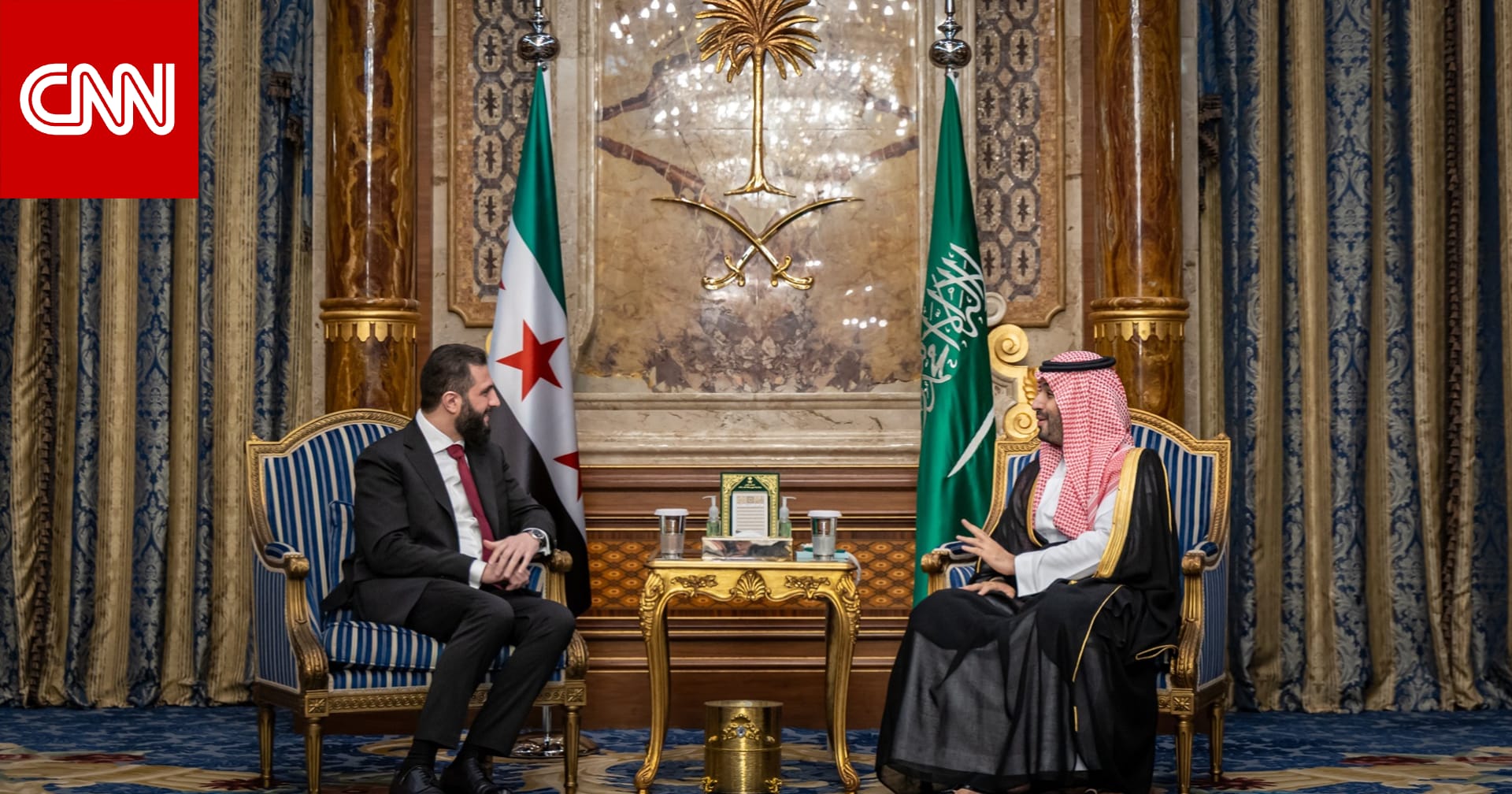 في منشور تضمن صورتين.. هذا ما قاله الشرع عن لقائه ولي العهد السعودي