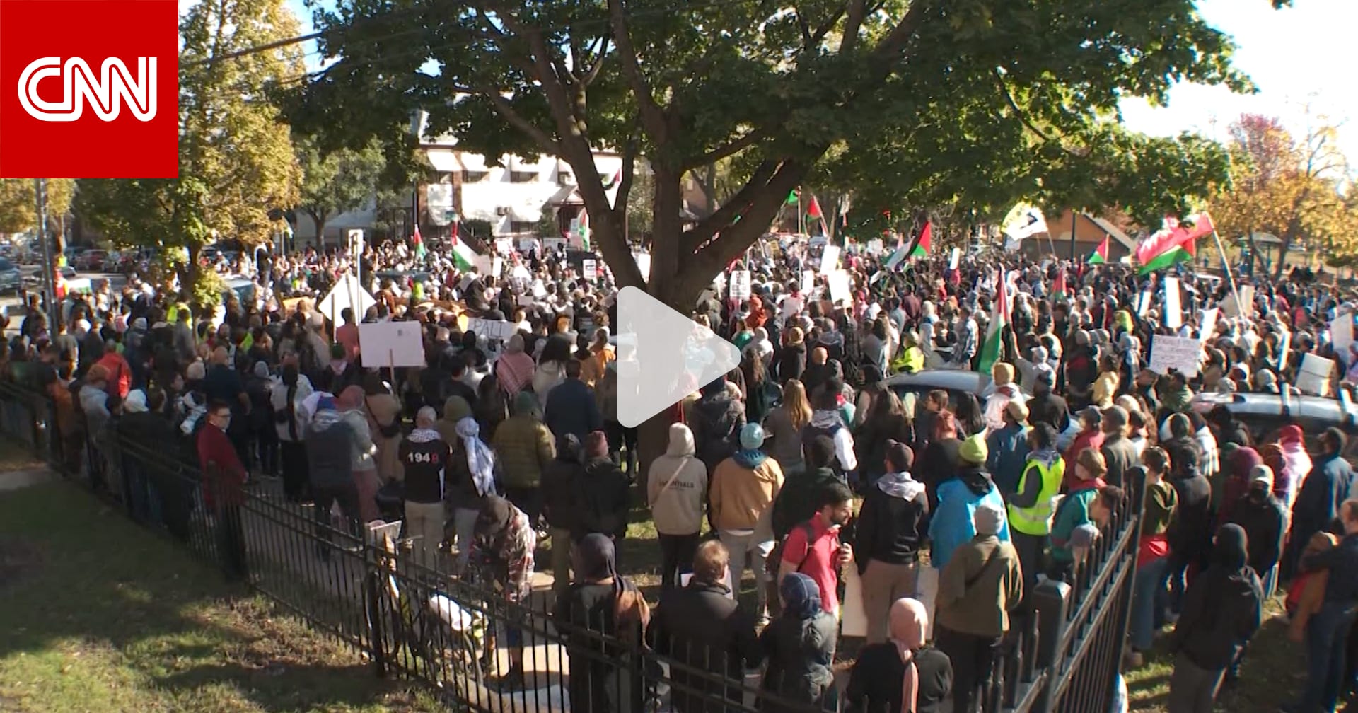 شاهد مظاهرة داعمة للفلسطينيين في ولاية أمريكية تطالب بإنهاء العنف في غزة