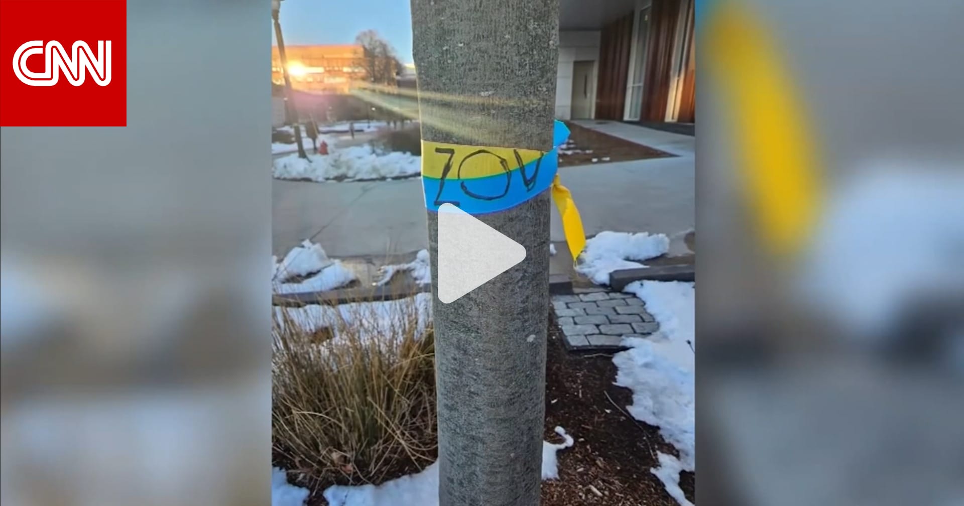 طلاب أوكرانيون يزيلون أعلام بلادهم بأيديهم في جامعة أمريكية.. شاهد السبب