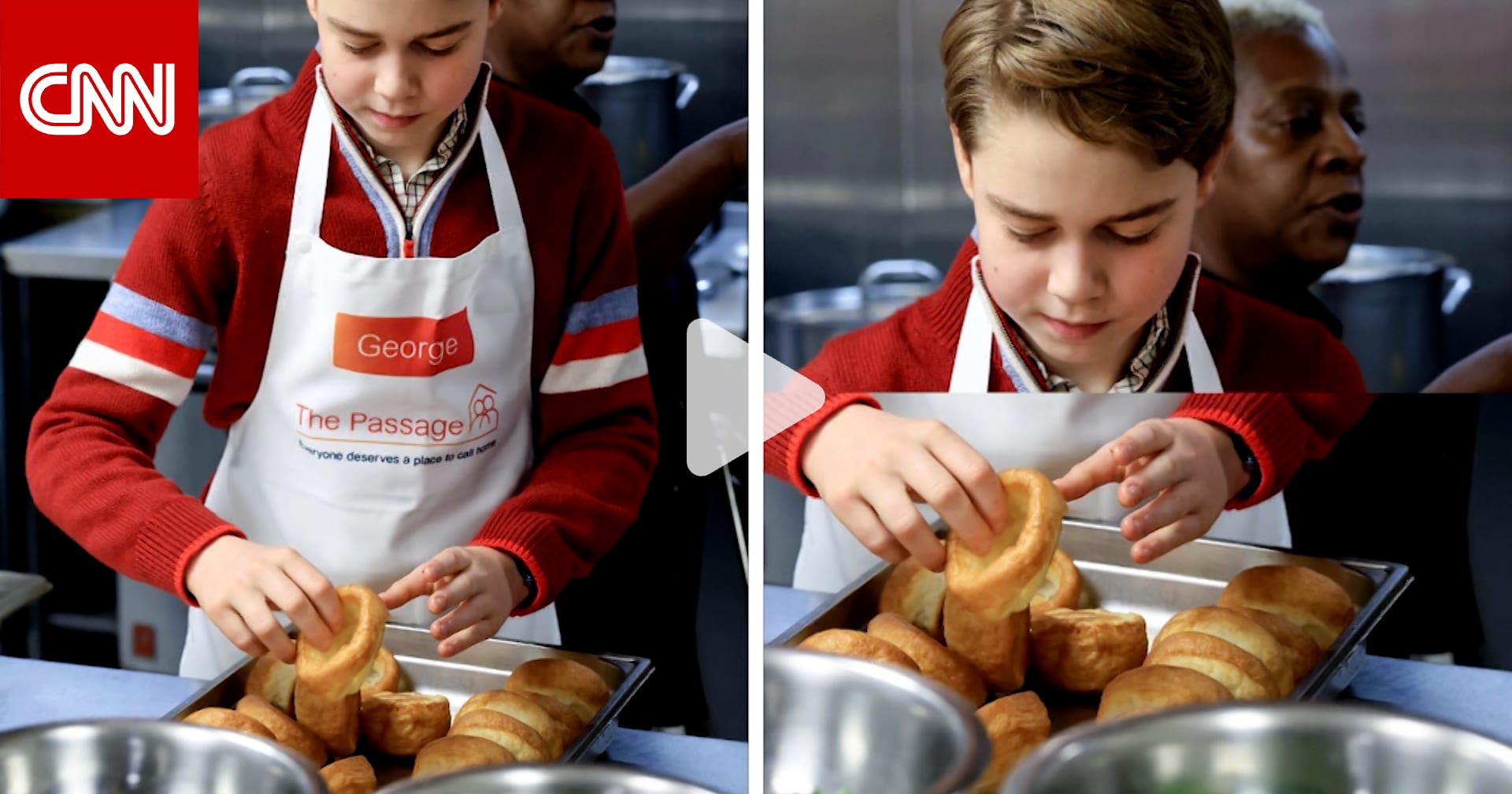 أعادا الأميرة ديانا إلى الأذهان.. الأمير وليام وابنه جورج بمطبخ جمعية خيرية استعدادًا لغداء عيد الميلاد 