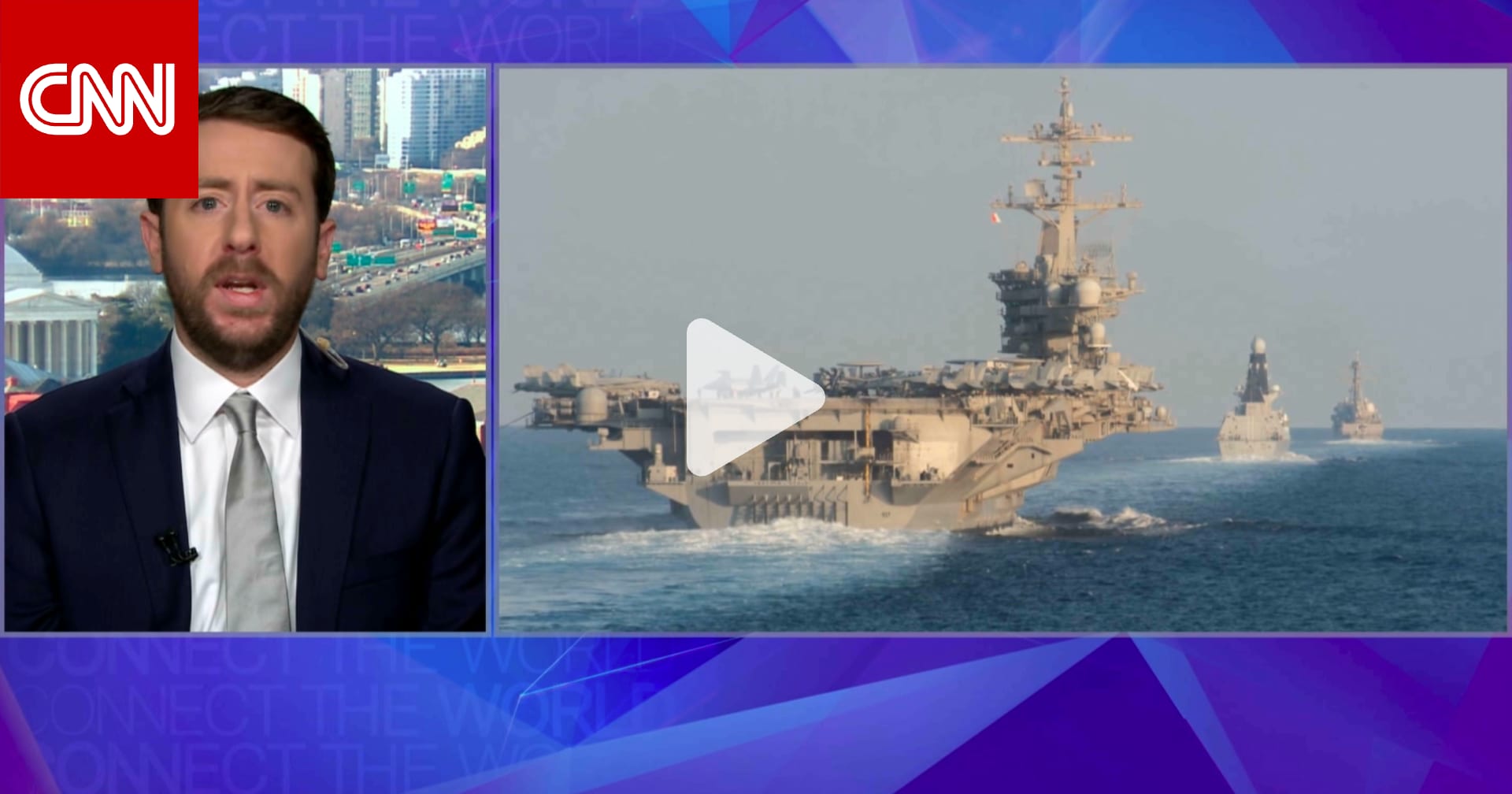 ما الذي يشير إليه تحرّك حاملة الطائرات الأمريكية نحو المنطقة؟.. مراسل CNN يوضح 