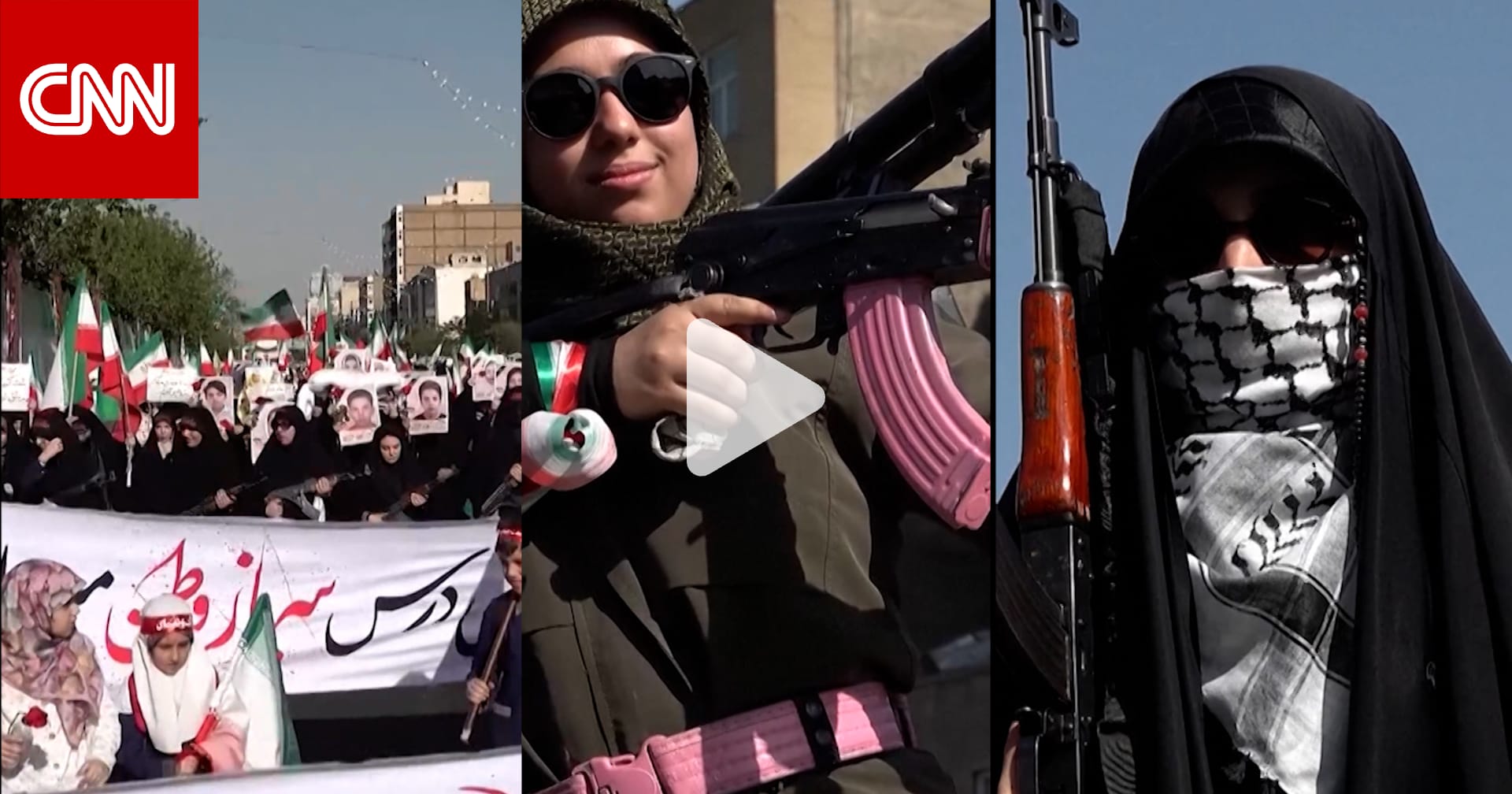 إيرانيات يشاركن في احتجاجات حاشدة في إيران ضد أمريكا وإسرائيل 