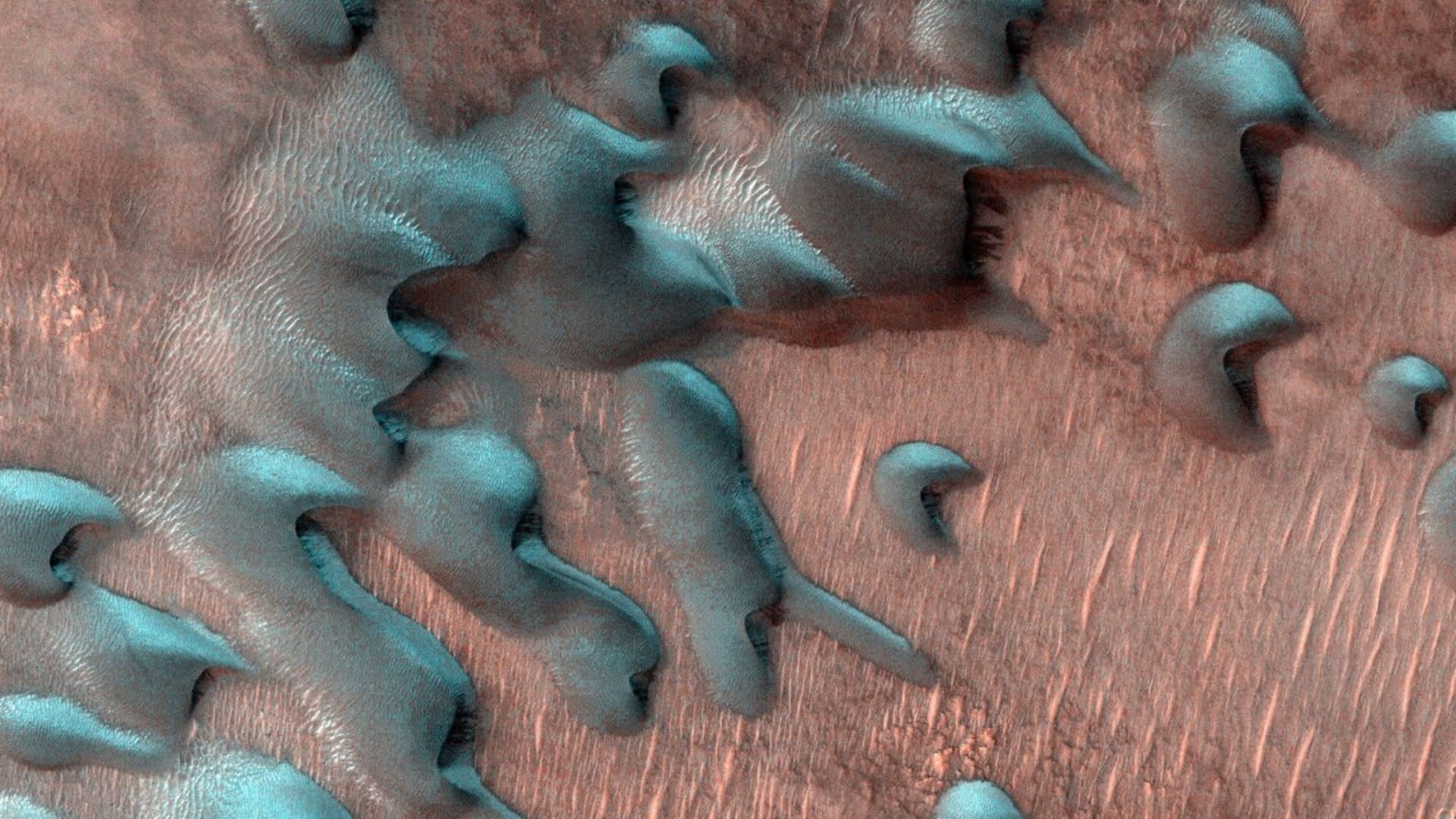 صور ناسا تكشف عجائب جمال الشتاء على كوكب المريخ وتساقط الثلوج على قطبيه