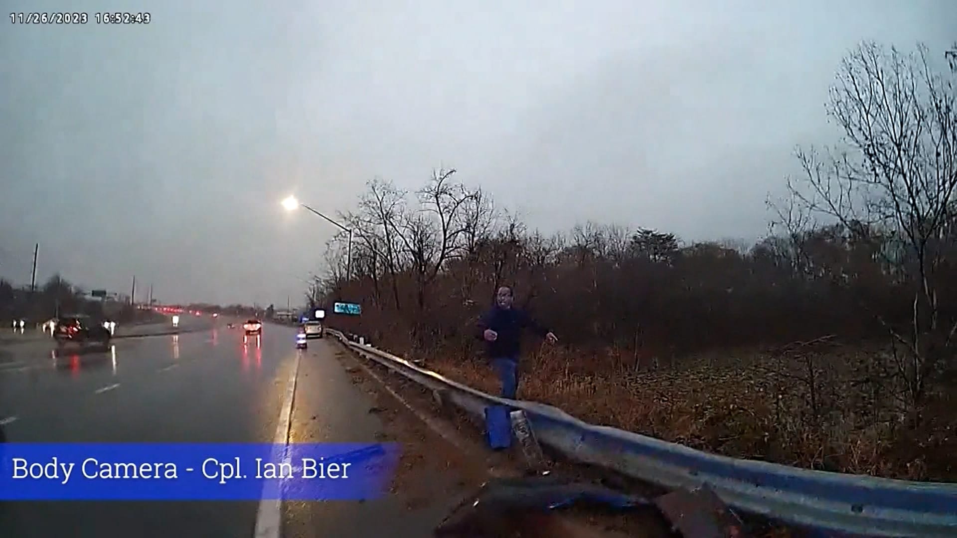 سقط من جسر إلى بركة ماء.. ضباط ينقذون سائقًا وكلبيه بعد حادث مروع بأمريكا